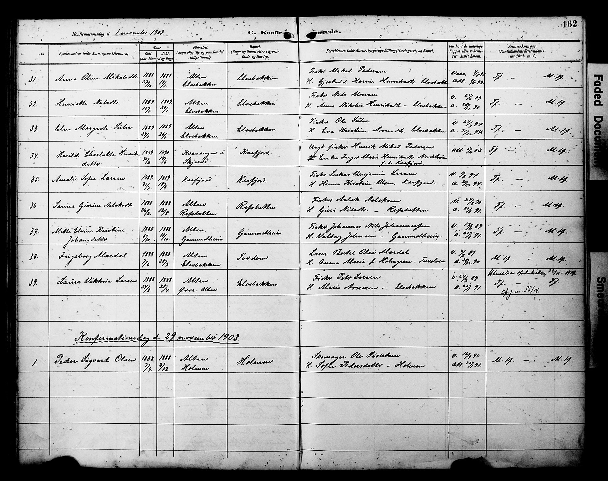 Alta sokneprestkontor, AV/SATØ-S-1338/H/Ha/L0003.kirke: Parish register (official) no. 3, 1892-1904, p. 162