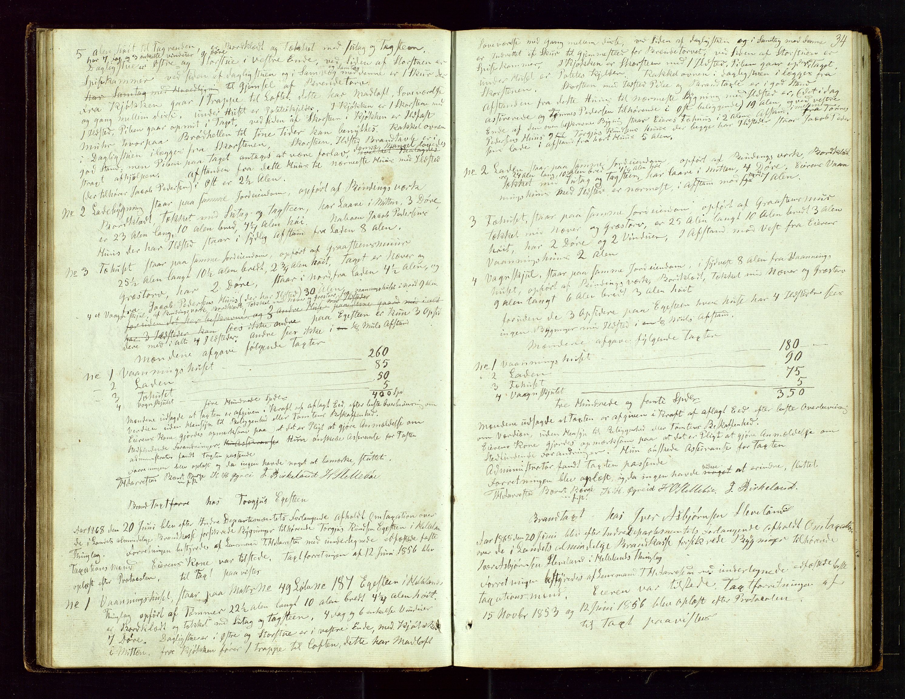 Helleland lensmannskontor, AV/SAST-A-100209/Goa/L0001: "Brandtaxations-Protocol for Hetlands Thinglag", 1847-1920, p. 33b-34a