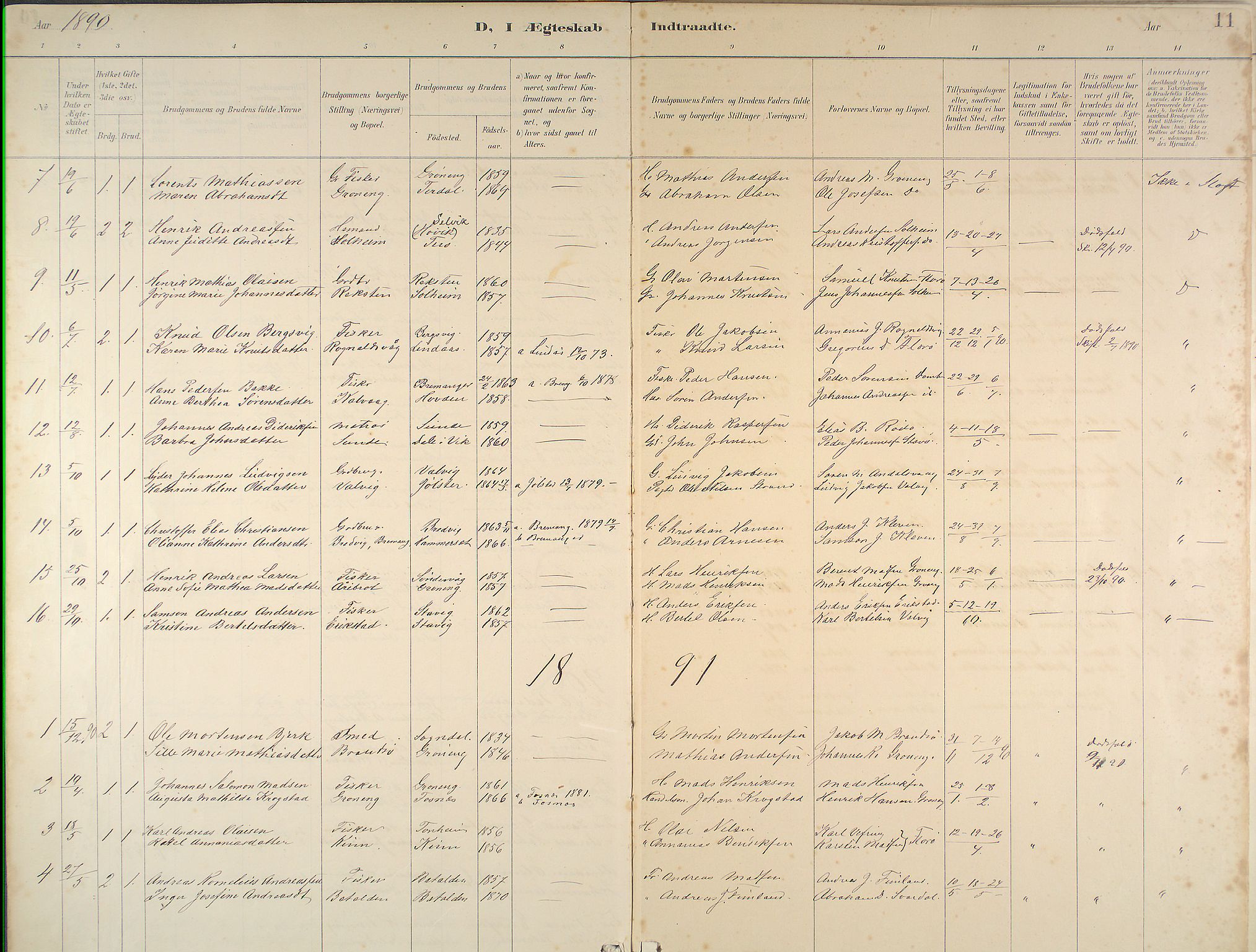 Kinn sokneprestembete, SAB/A-80801/H/Haa/Haab/L0011: Parish register (official) no. B 11, 1886-1936, p. 11