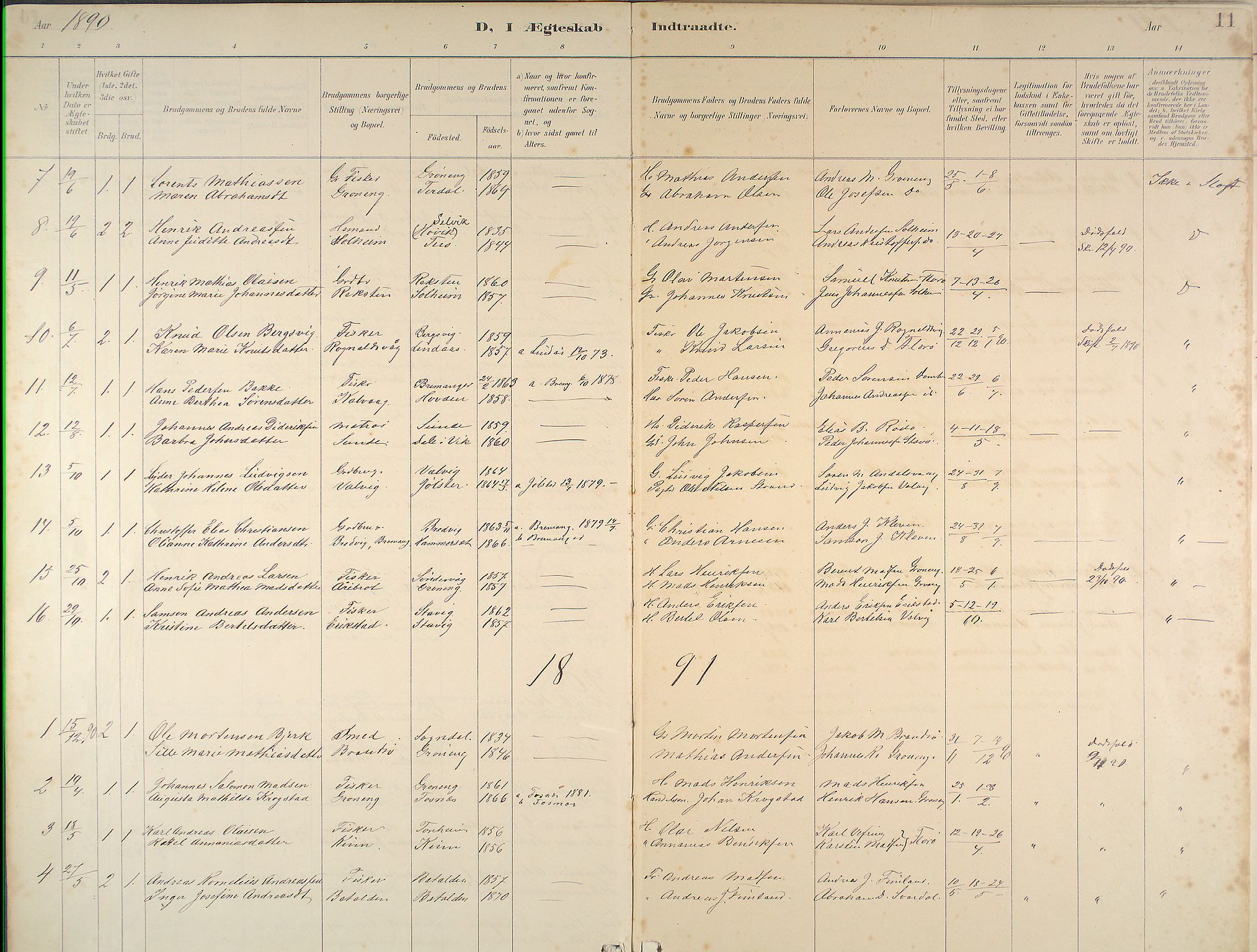 Kinn sokneprestembete, AV/SAB-A-80801/H/Haa/Haab/L0011: Parish register (official) no. B 11, 1886-1936, p. 11