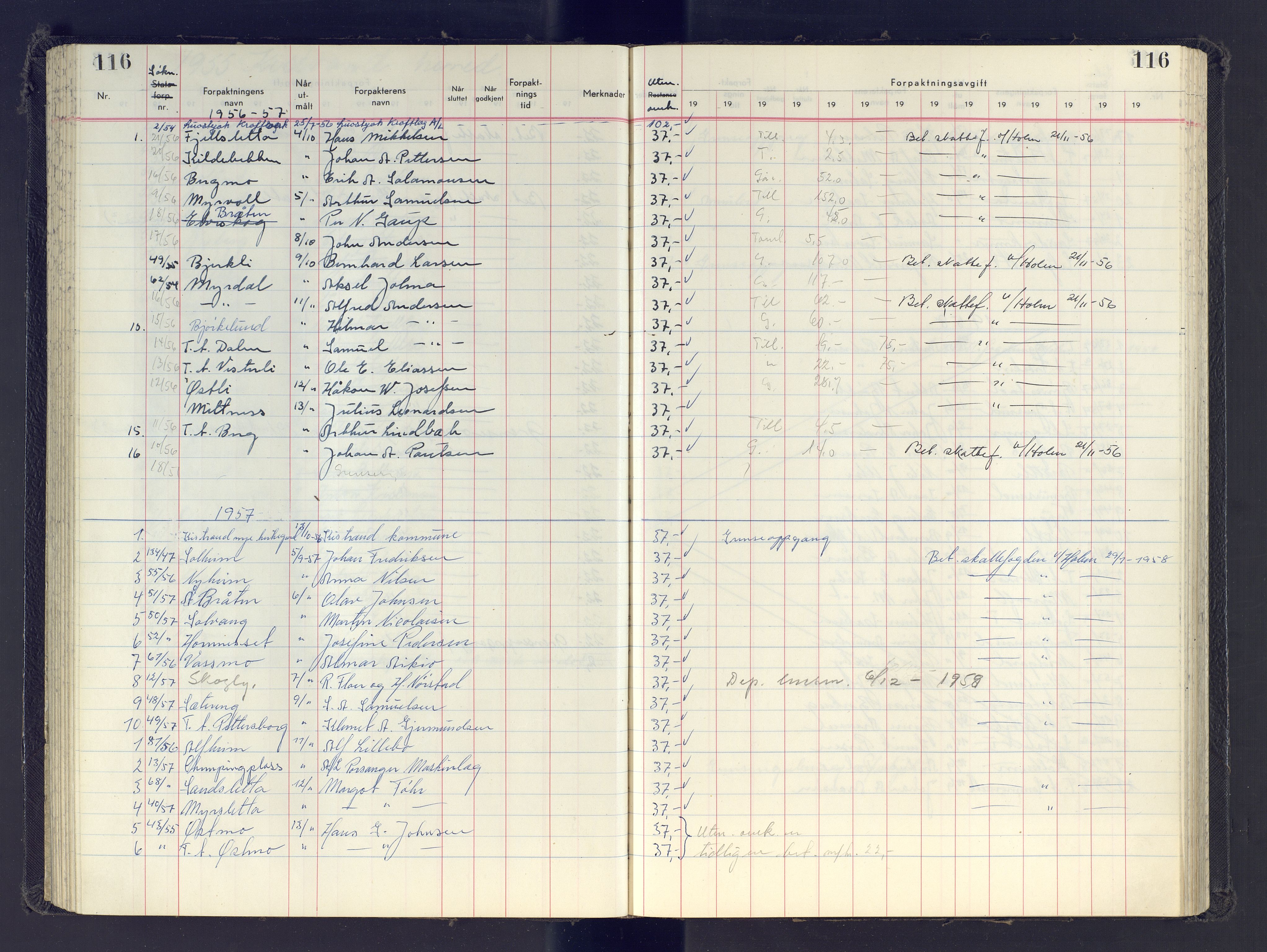 Finnmark jordsalgskommisjon/jordsalgskontor og Statskog SF Finnmark jordsalgskontor, AV/SATØ-S-1443/J/Jb/L0001: Protokoll for salg og forpaktning, 1948-1958, p. 116