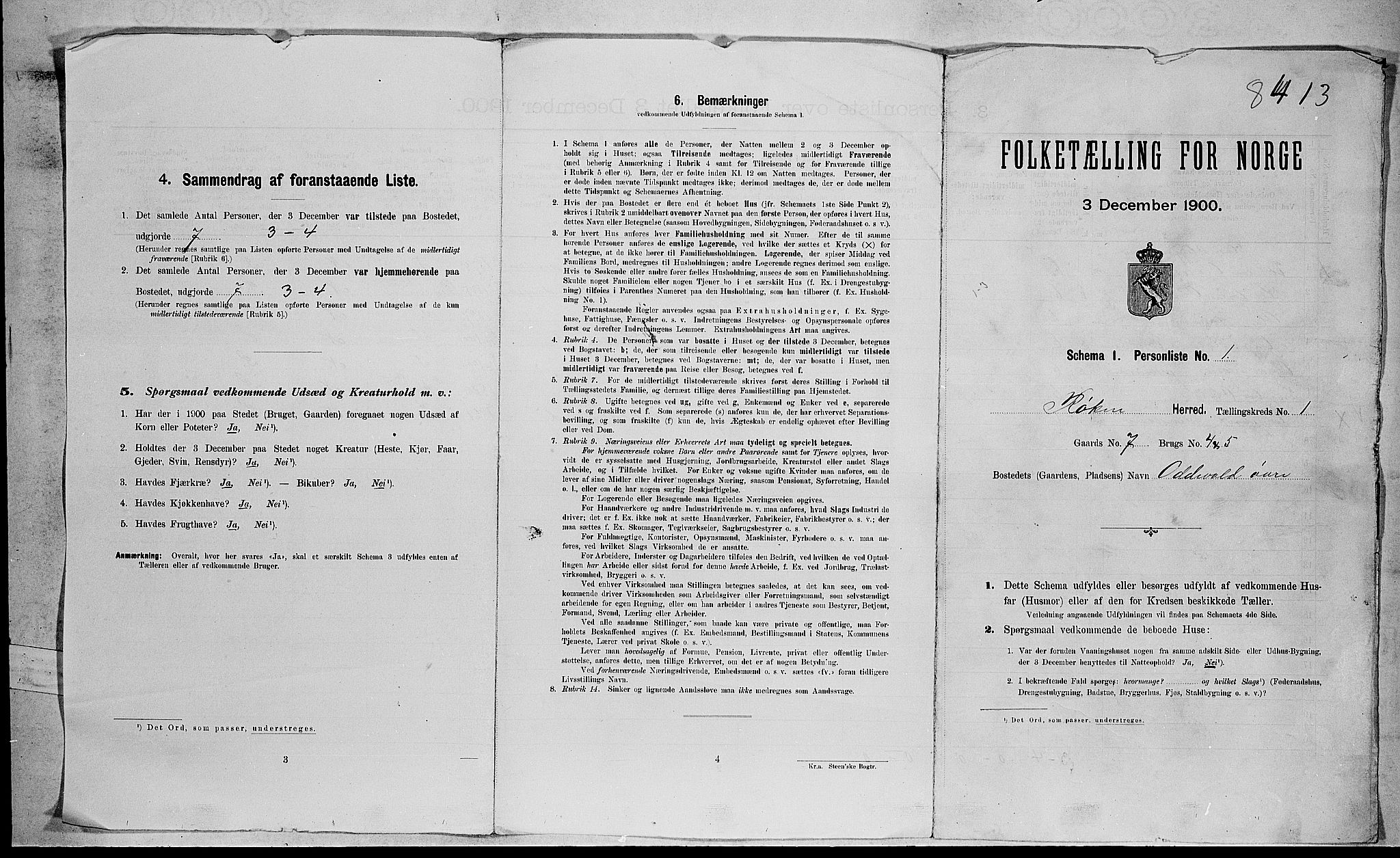 RA, 1900 census for Røyken, 1900, p. 27