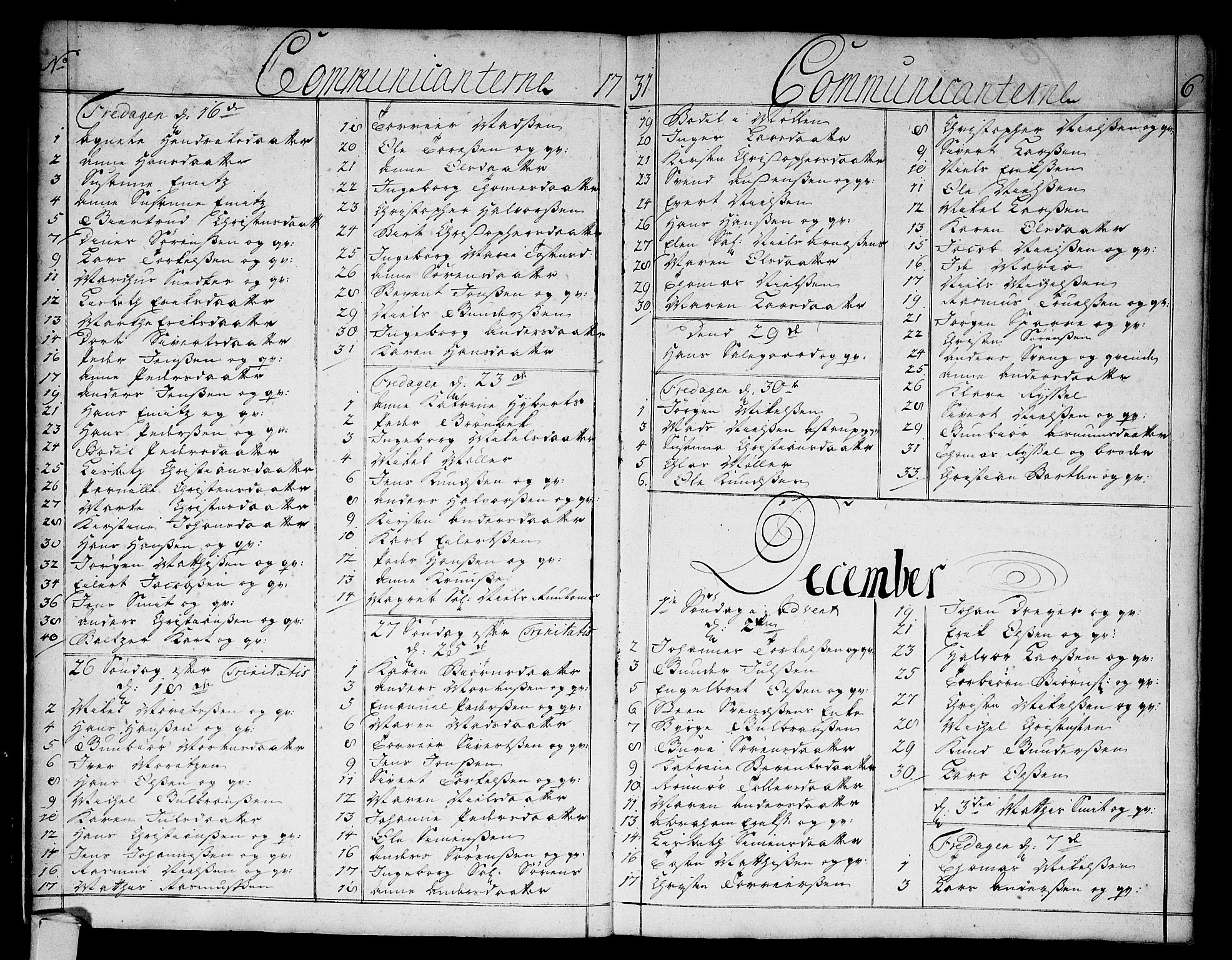 Strømsø kirkebøker, AV/SAKO-A-246/F/Fa/L0004: Parish register (official) no. I 4, 1731-1734, p. 6