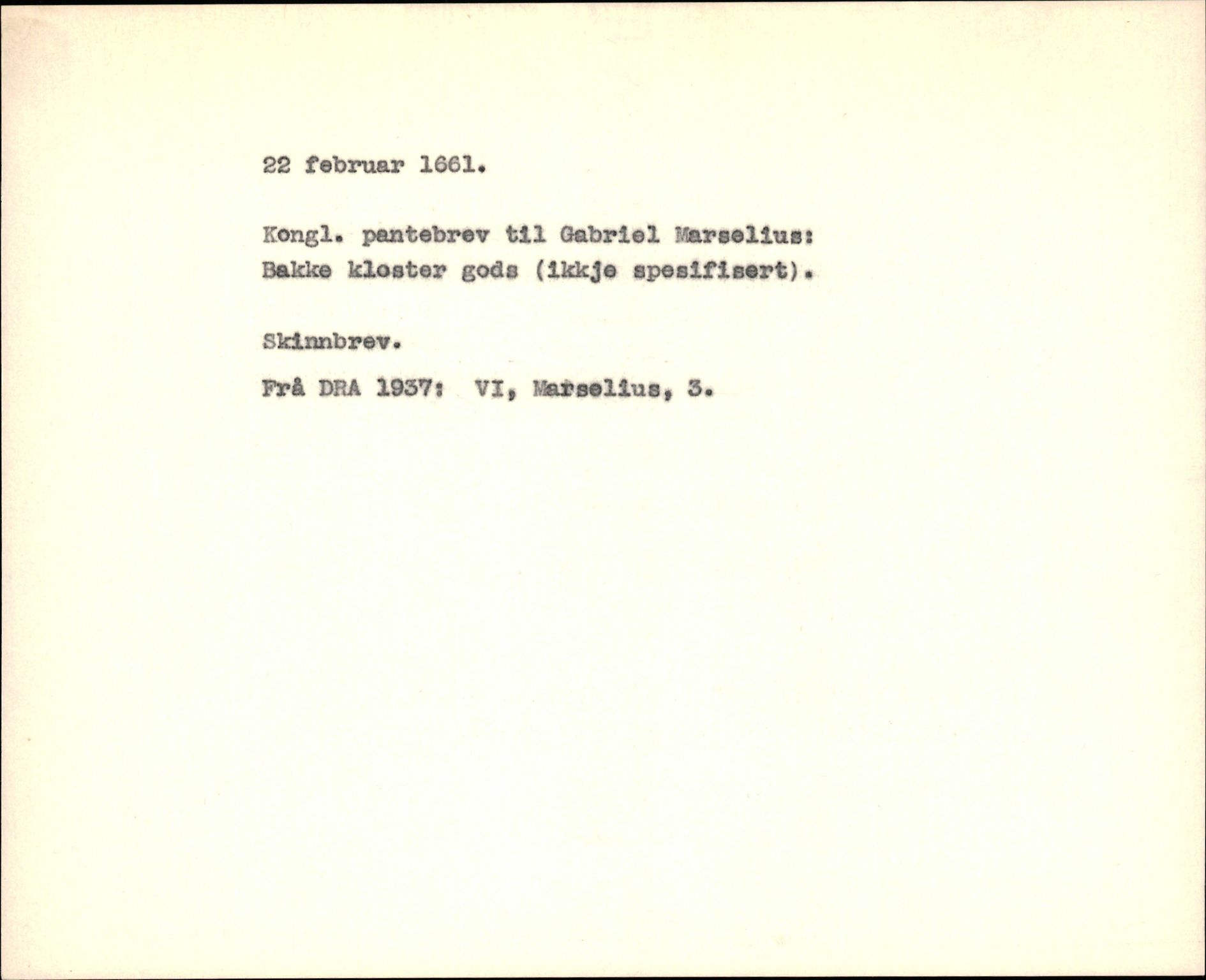 Riksarkivets diplomsamling, AV/RA-EA-5965/F35/F35f/L0002: Regestsedler: Diplomer fra DRA 1937 og 1996, p. 339