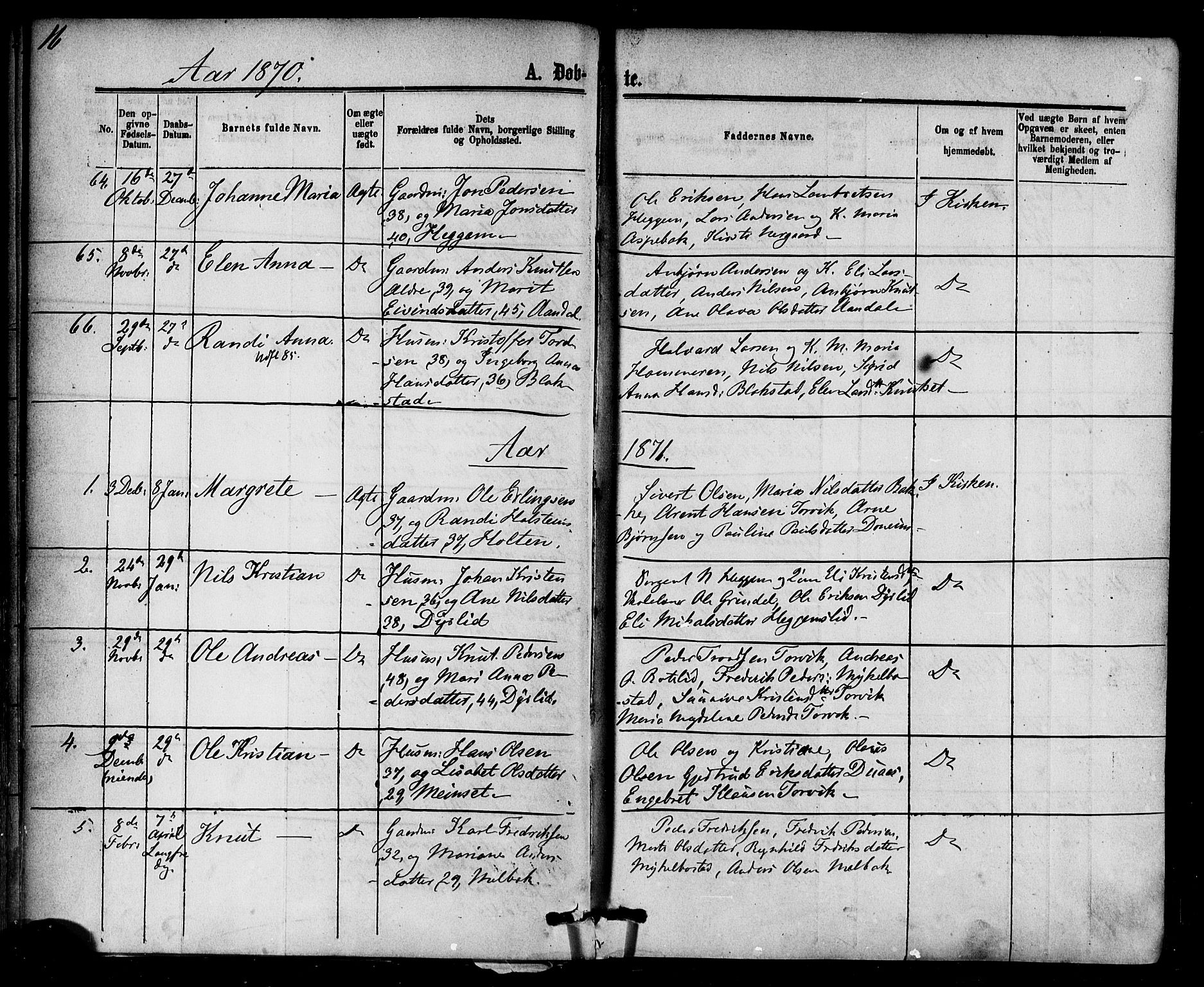 Ministerialprotokoller, klokkerbøker og fødselsregistre - Møre og Romsdal, SAT/A-1454/584/L0966: Parish register (official) no. 584A06, 1869-1878, p. 16