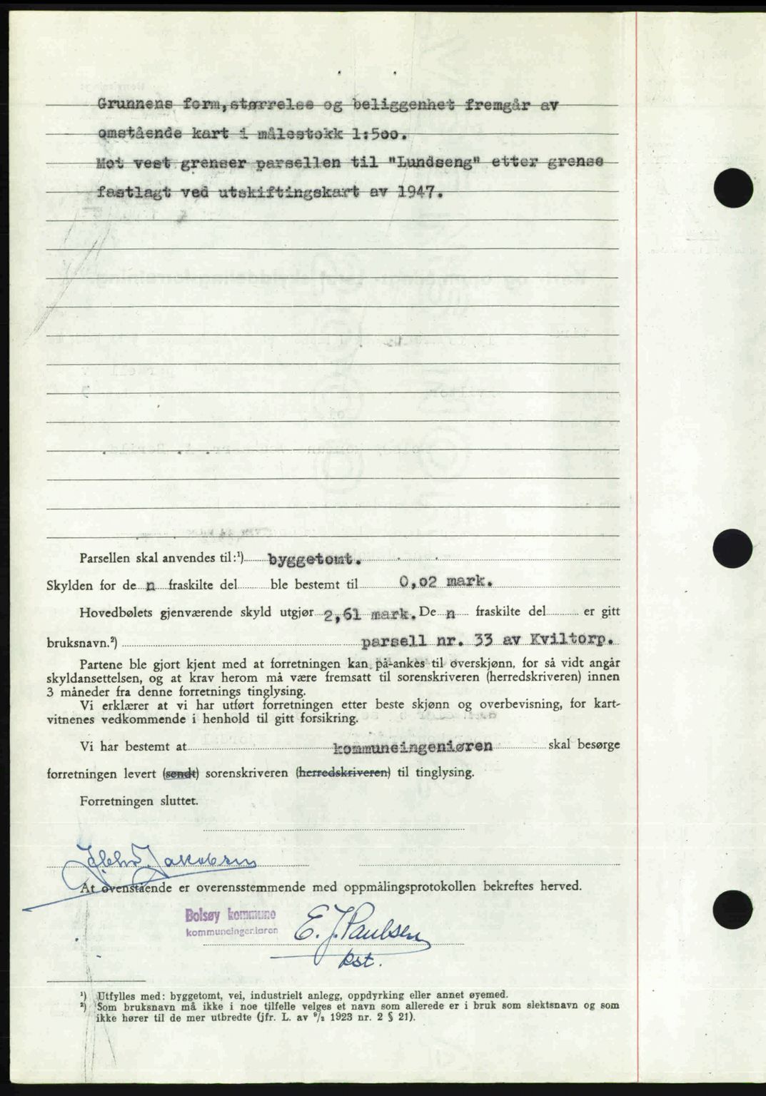 Romsdal sorenskriveri, AV/SAT-A-4149/1/2/2C: Mortgage book no. A29, 1949-1949, Diary no: : 611/1949