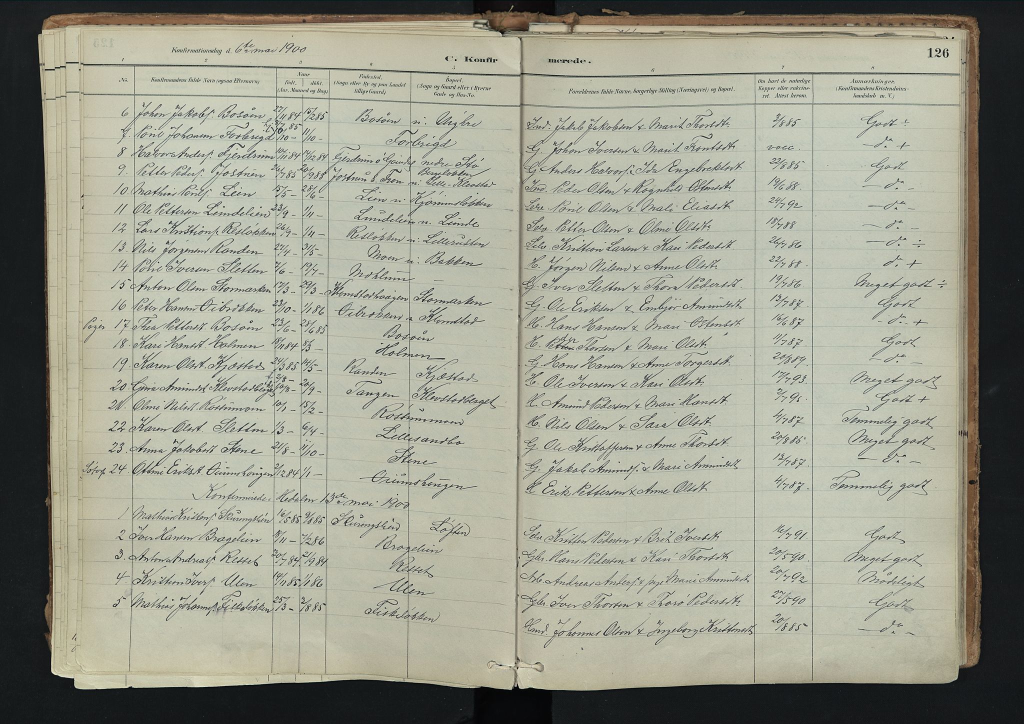 Nord-Fron prestekontor, SAH/PREST-080/H/Ha/Haa/L0003: Parish register (official) no. 3, 1884-1914, p. 126