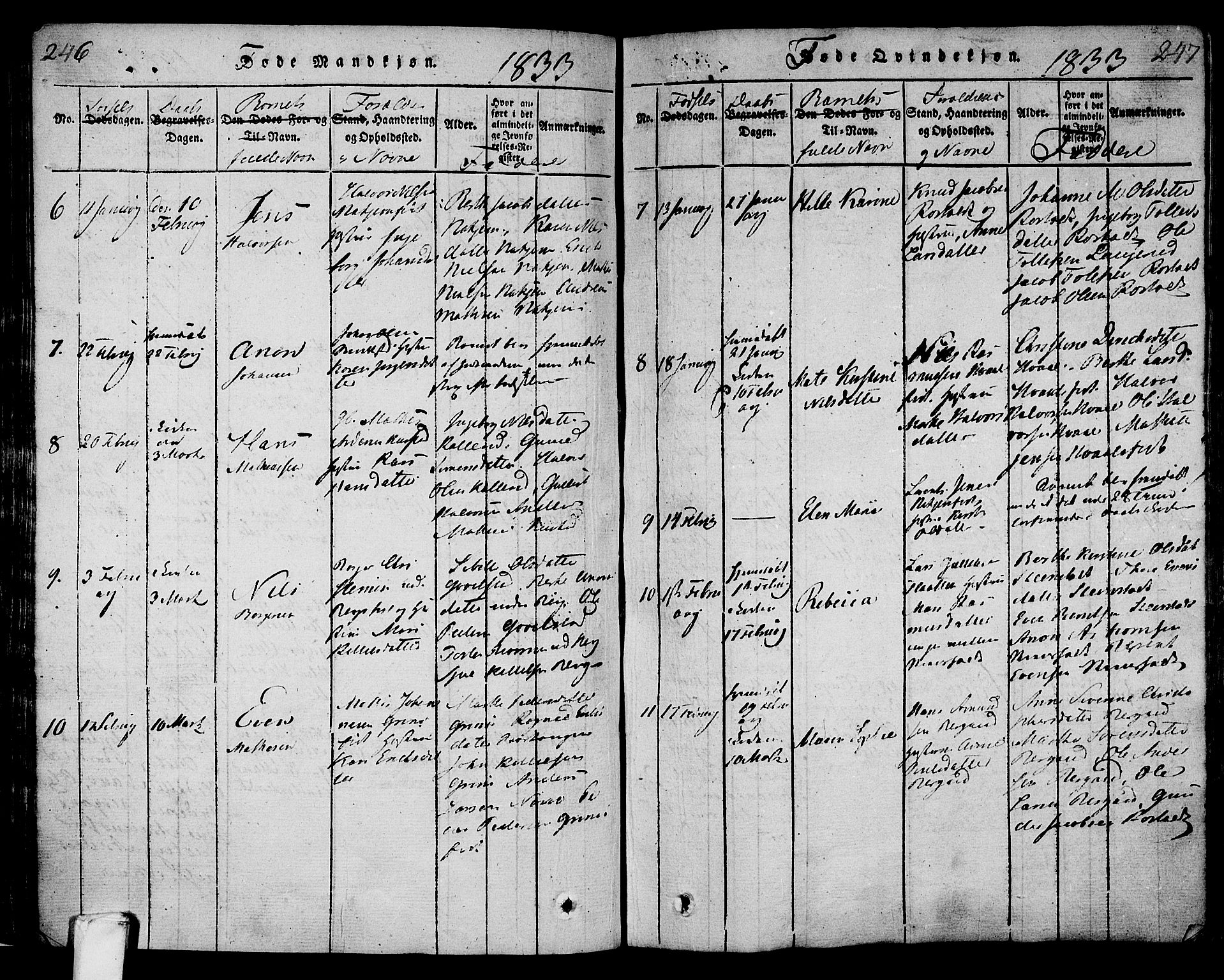 Lardal kirkebøker, AV/SAKO-A-350/F/Fa/L0005: Parish register (official) no. I 5, 1814-1835, p. 246-247