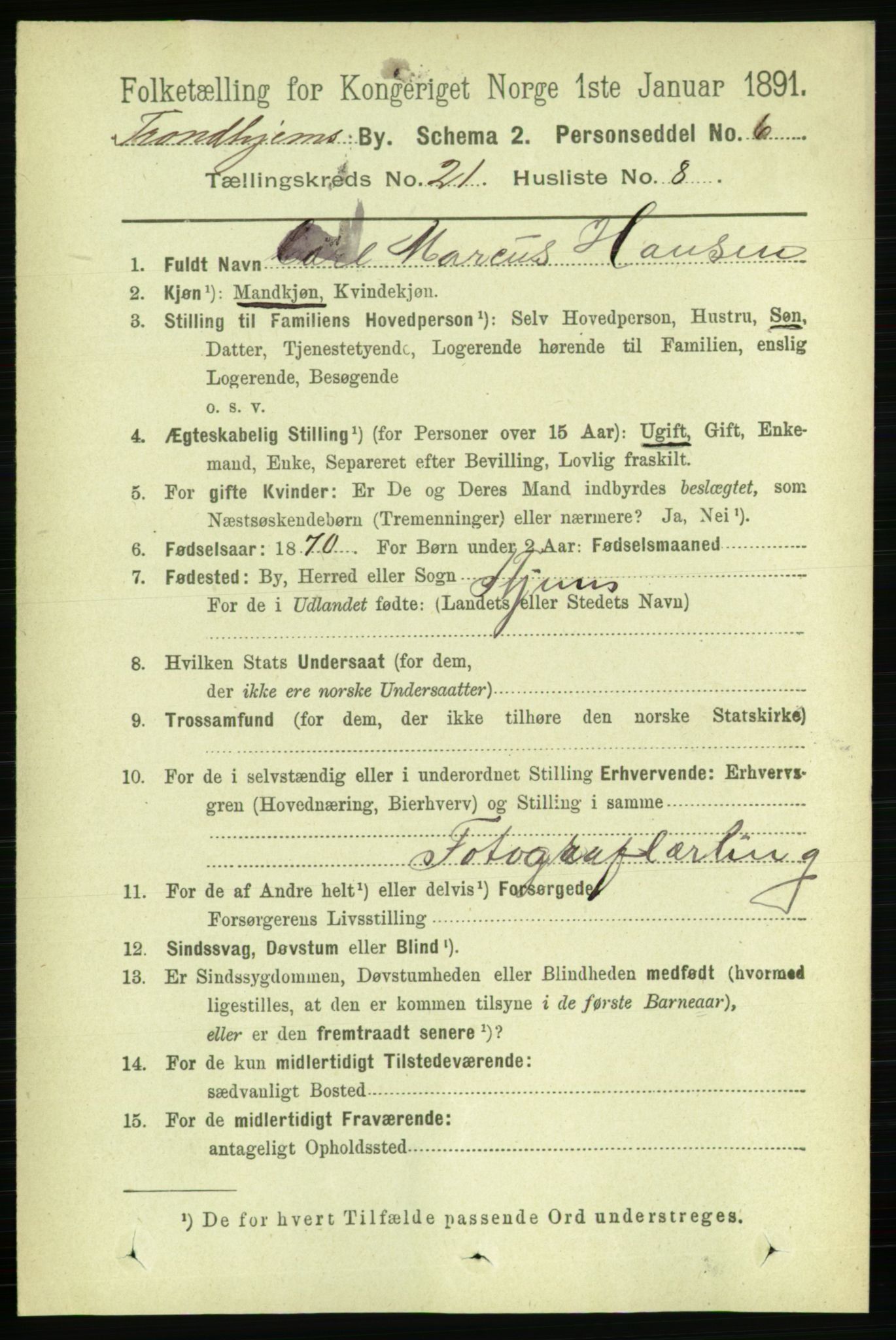 RA, 1891 census for 1601 Trondheim, 1891, p. 15948