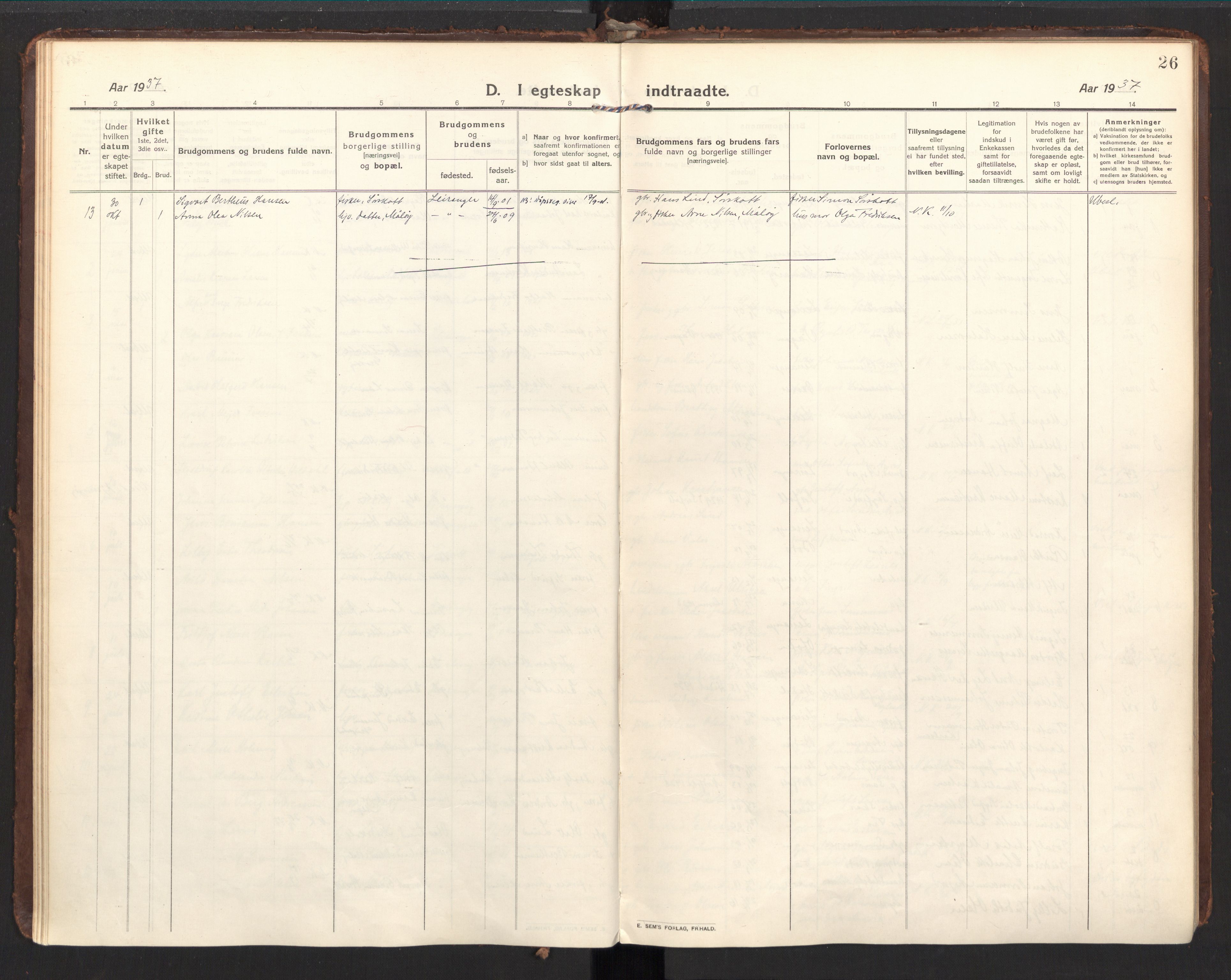 Ministerialprotokoller, klokkerbøker og fødselsregistre - Nordland, AV/SAT-A-1459/857/L0825: Parish register (official) no. 857A05, 1917-1946, p. 26