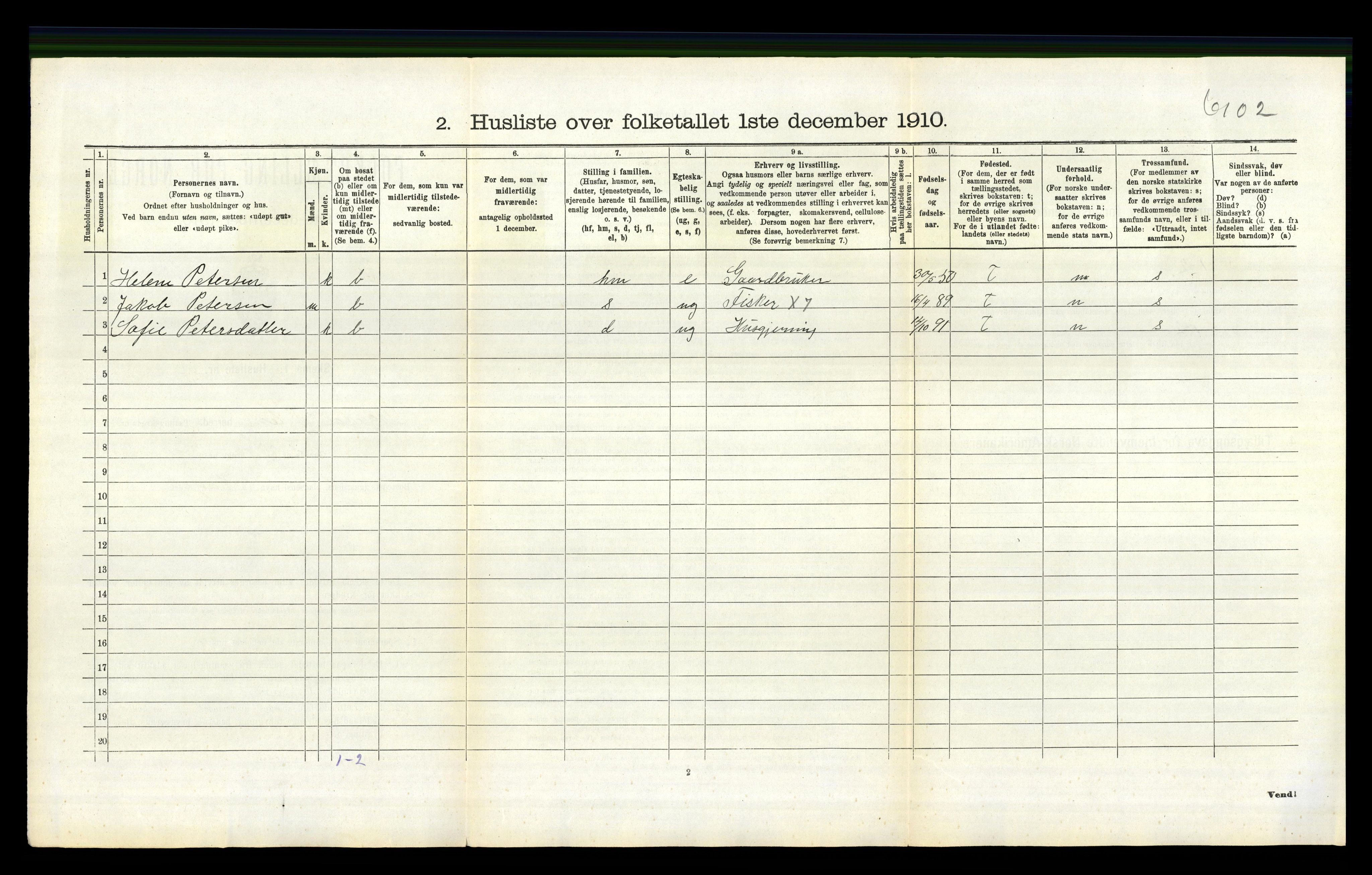 RA, 1910 census for Sokndal, 1910, p. 743