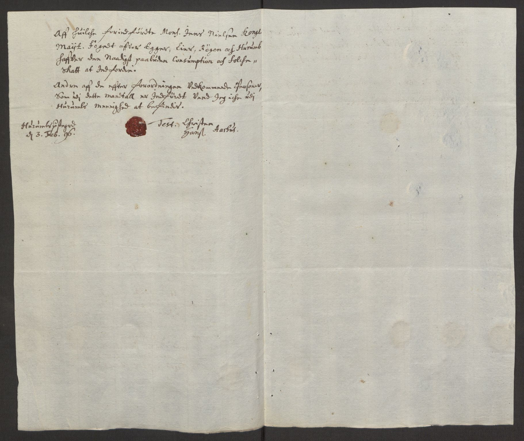 Rentekammeret inntil 1814, Reviderte regnskaper, Fogderegnskap, RA/EA-4092/R30/L1694: Fogderegnskap Hurum, Røyken, Eiker og Lier, 1694-1696, p. 432