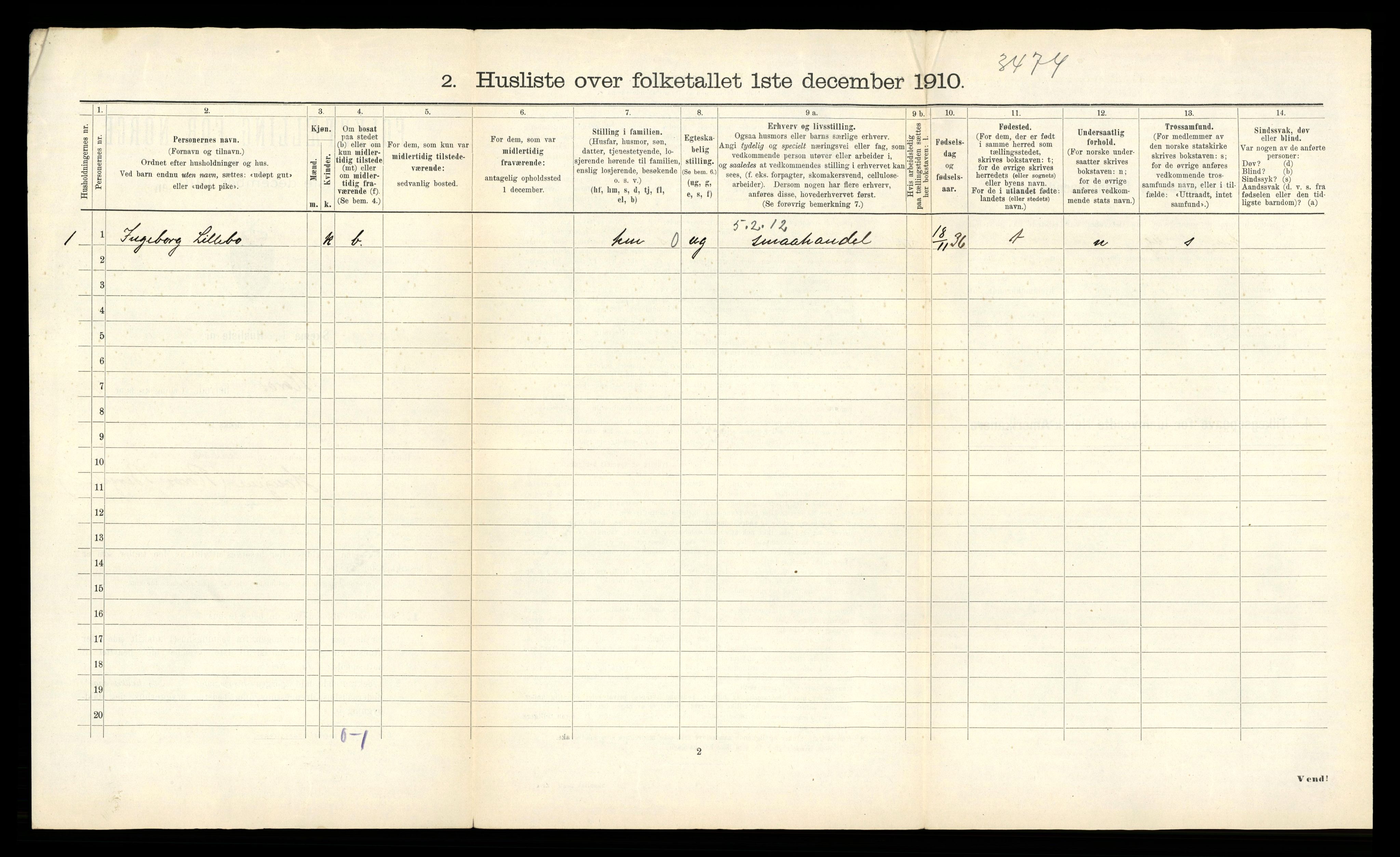 RA, 1910 census for Røros, 1910, p. 1186