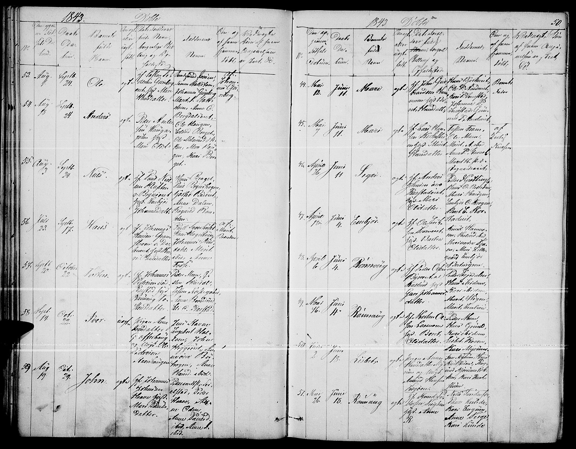 Fron prestekontor, AV/SAH-PREST-078/H/Ha/Haa/L0004: Parish register (official) no. 4, 1839-1848, p. 50