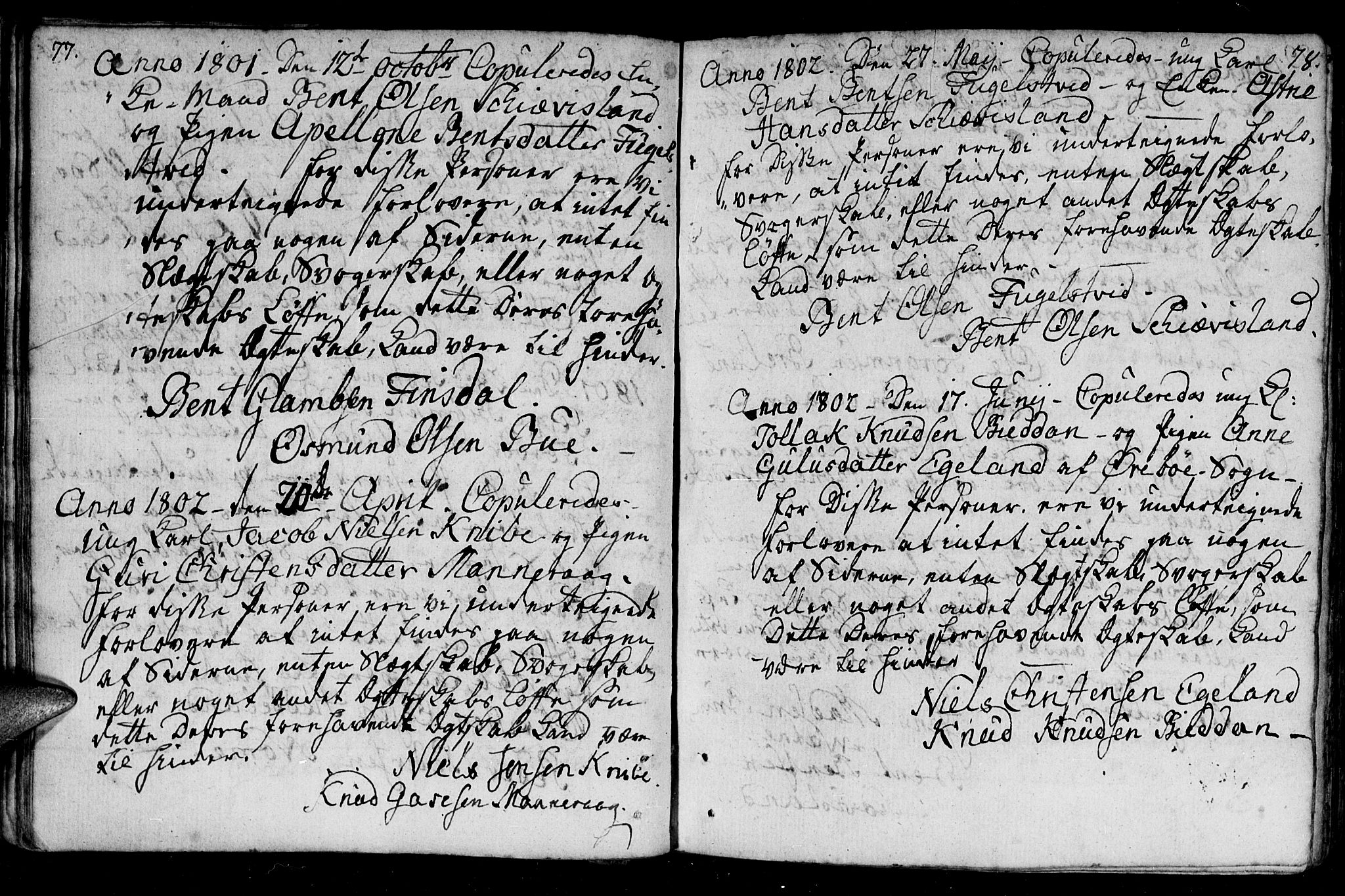 Holum sokneprestkontor, AV/SAK-1111-0022/F/Fa/Fac/L0001: Parish register (official) no. A 1, 1773-1820, p. 77-78