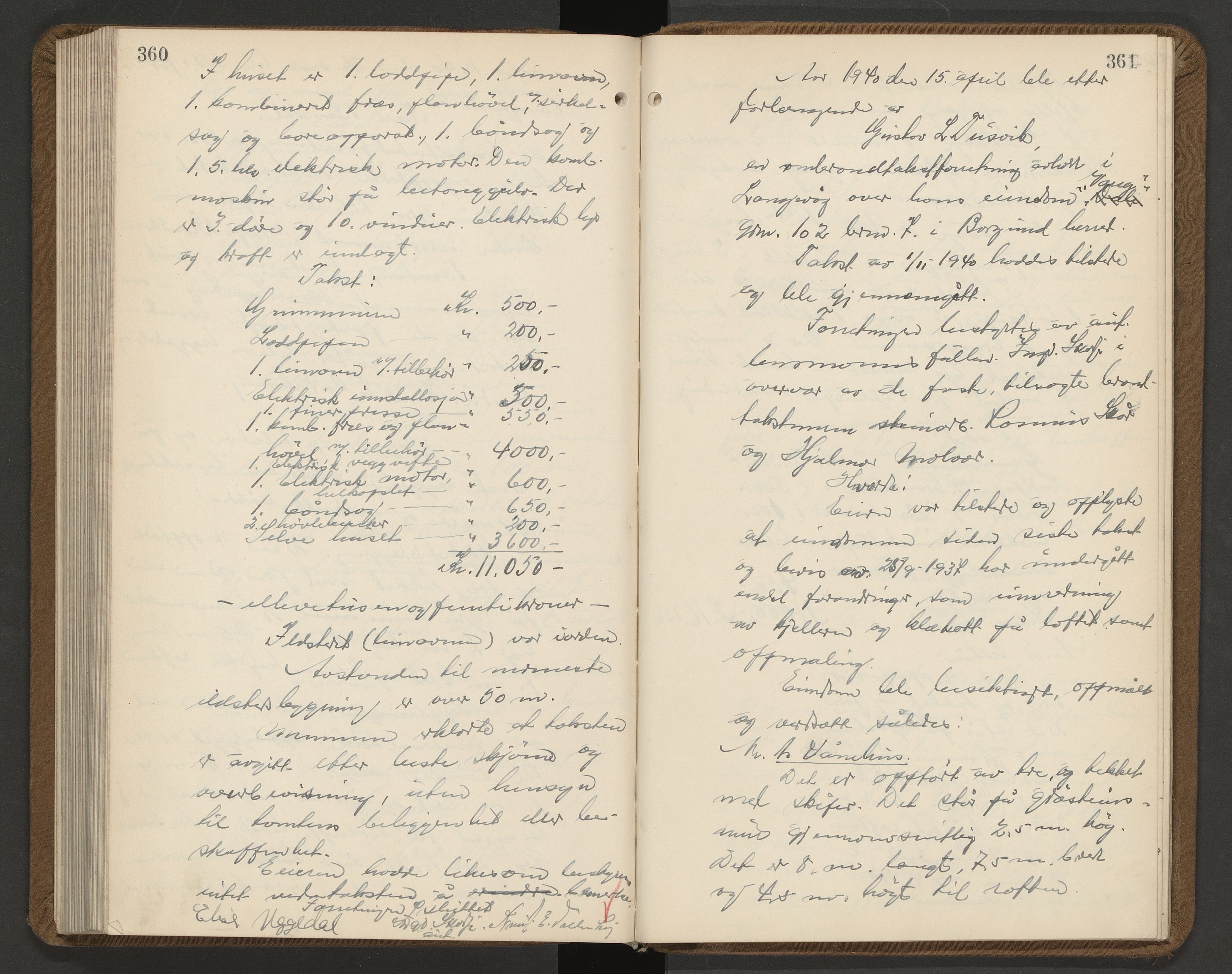 Norges Brannkasse Borgund, AV/SAT-A-5495/Fa/L0002: Branntakstprotokoll, 1933-1940, p. 360-361