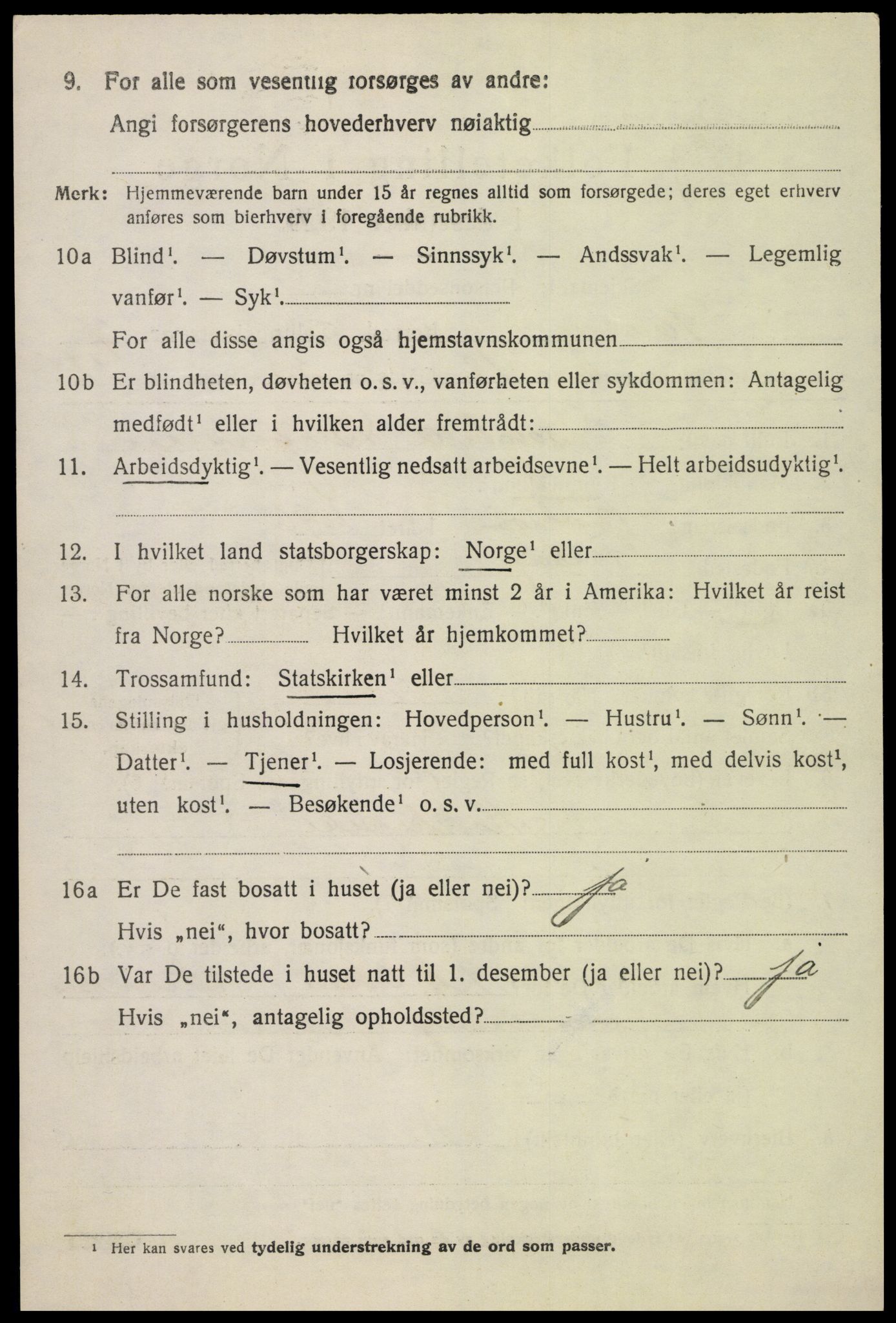 SAH, 1920 census for Fåberg, 1920, p. 8087