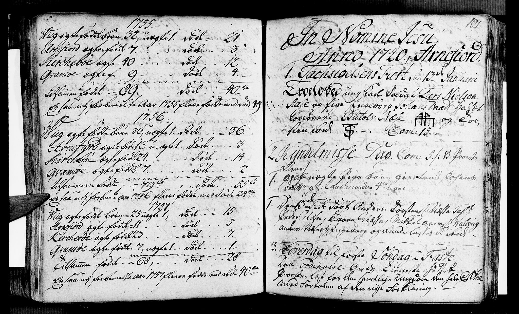 Vik sokneprestembete, AV/SAB-A-81501/H/Haa/Haaa/L0002: Parish register (official) no. A 2 / 1, 1740-1757, p. 101