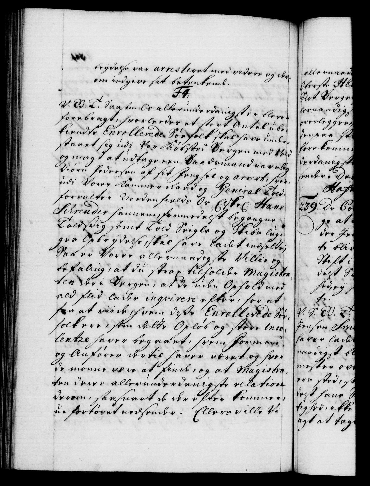 Danske Kanselli 1572-1799, AV/RA-EA-3023/F/Fc/Fca/Fcab/L0017: Norske tegnelser, 1704-1706, p. 489b