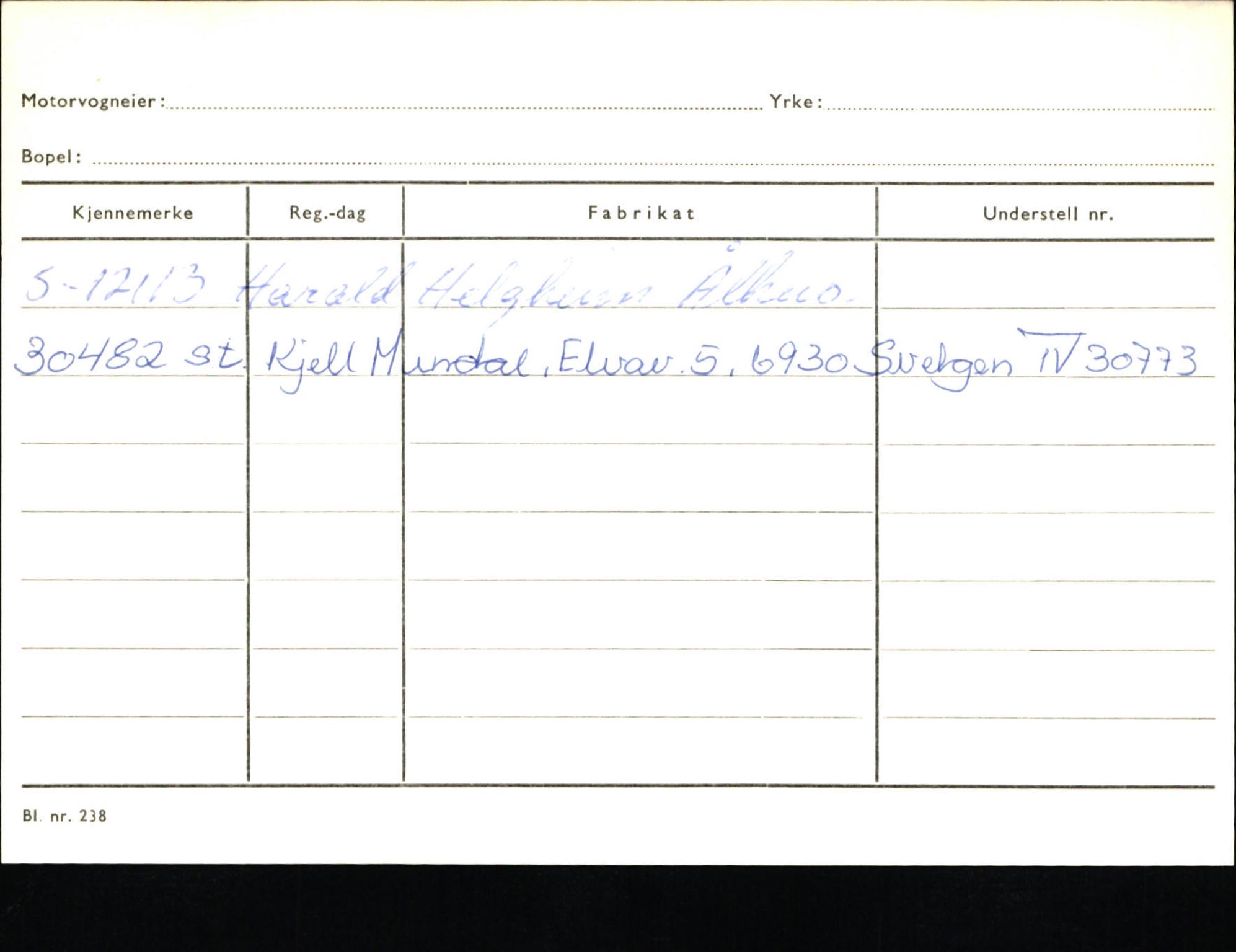 Statens vegvesen, Sogn og Fjordane vegkontor, AV/SAB-A-5301/4/F/L0132: Eigarregister Askvoll A-Å. Balestrand A-Å, 1945-1975, p. 809