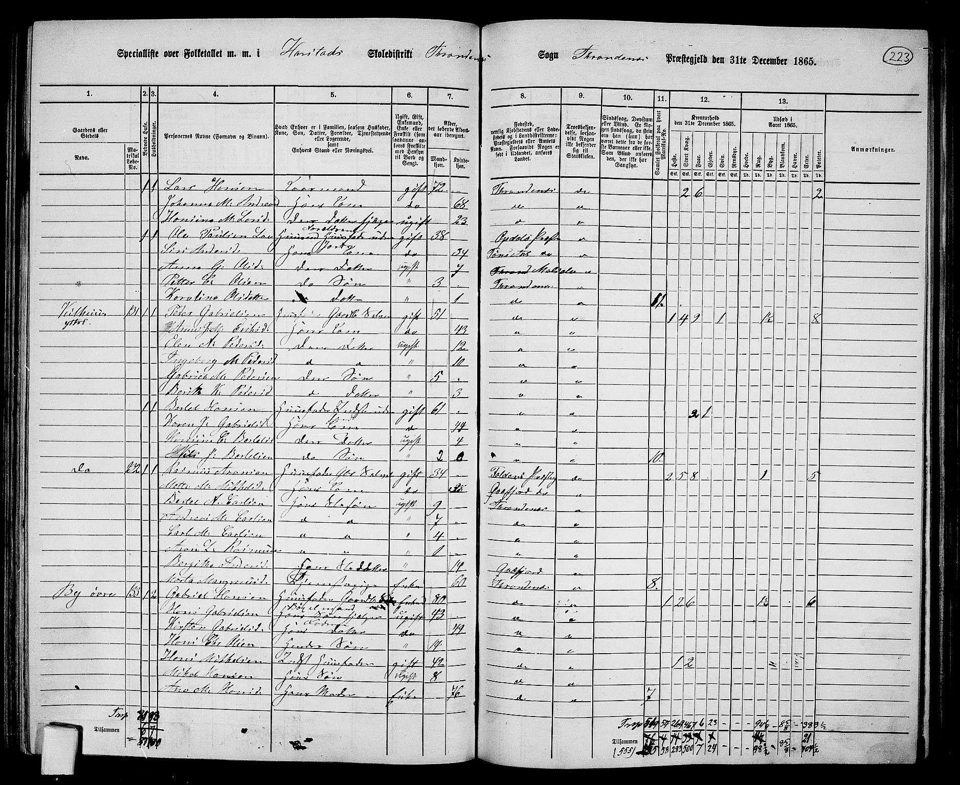 RA, 1865 census for Trondenes, 1865, p. 111