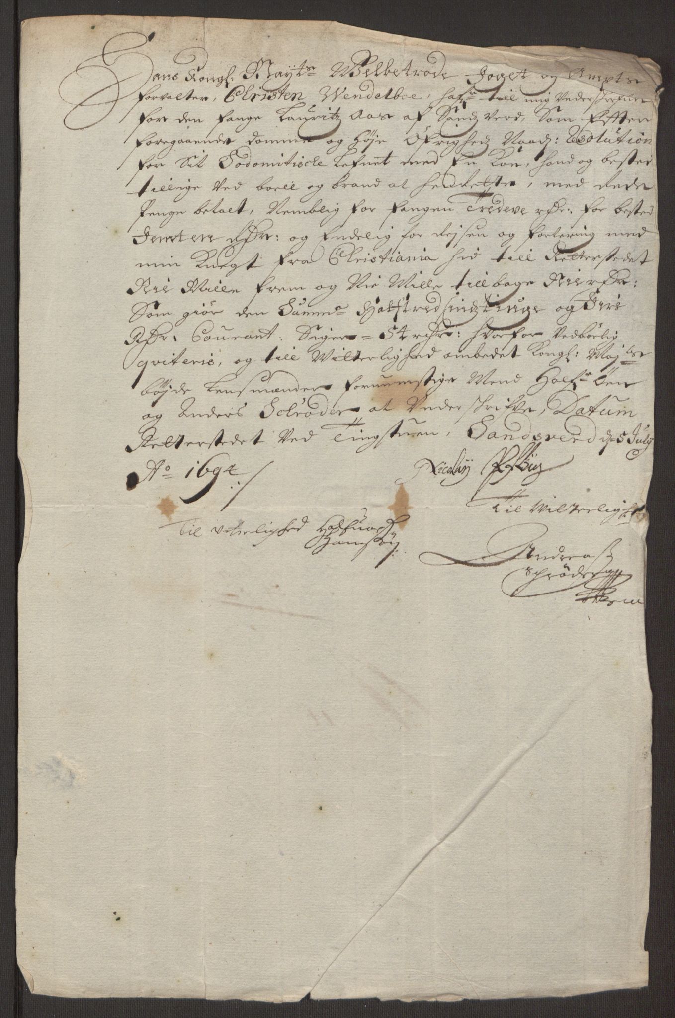 Rentekammeret inntil 1814, Reviderte regnskaper, Fogderegnskap, AV/RA-EA-4092/R24/L1575: Fogderegnskap Numedal og Sandsvær, 1692-1695, p. 484