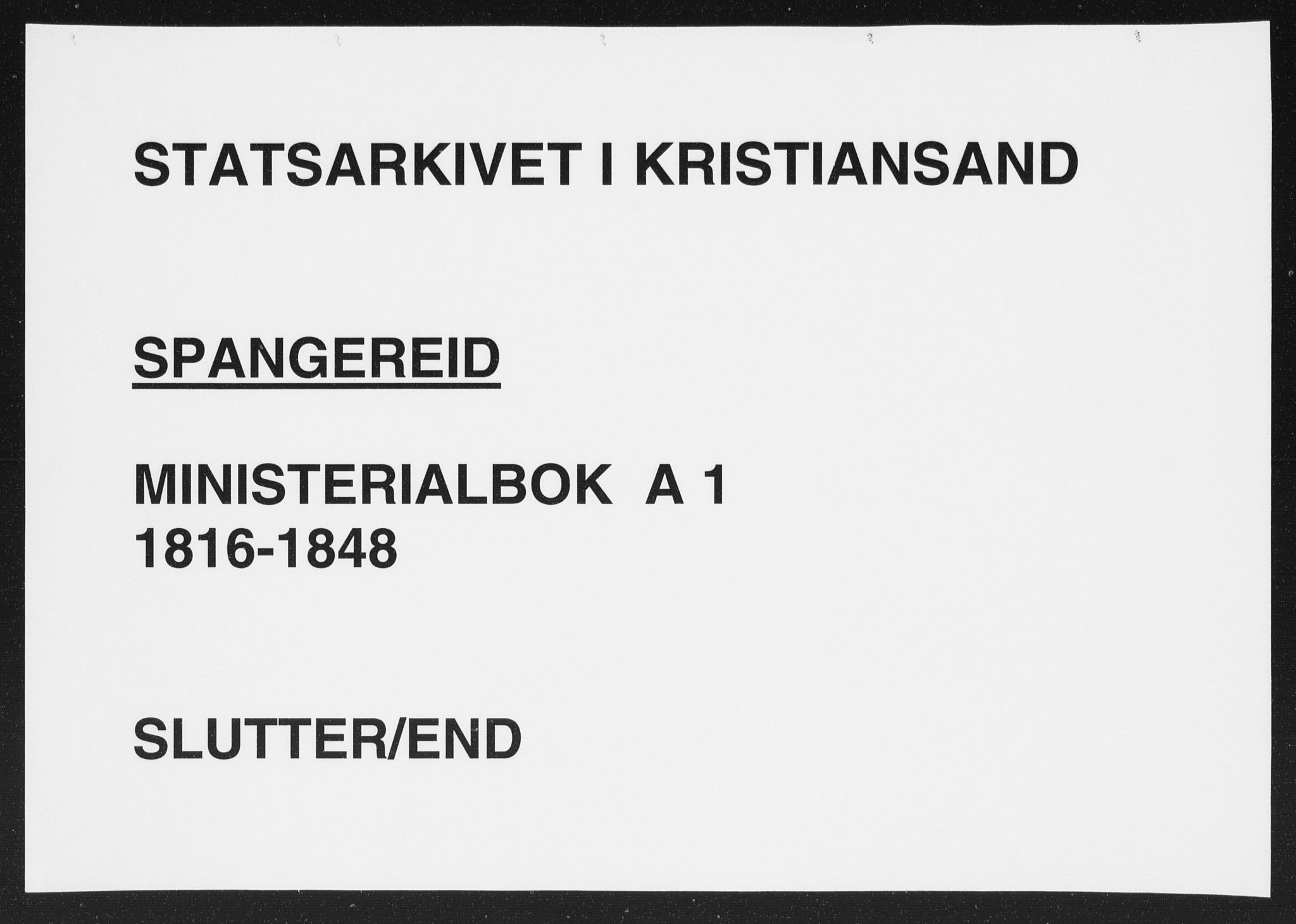 Sør-Audnedal sokneprestkontor, AV/SAK-1111-0039/F/Fa/Faa/L0001: Parish register (official) no. A 1, 1816-1848