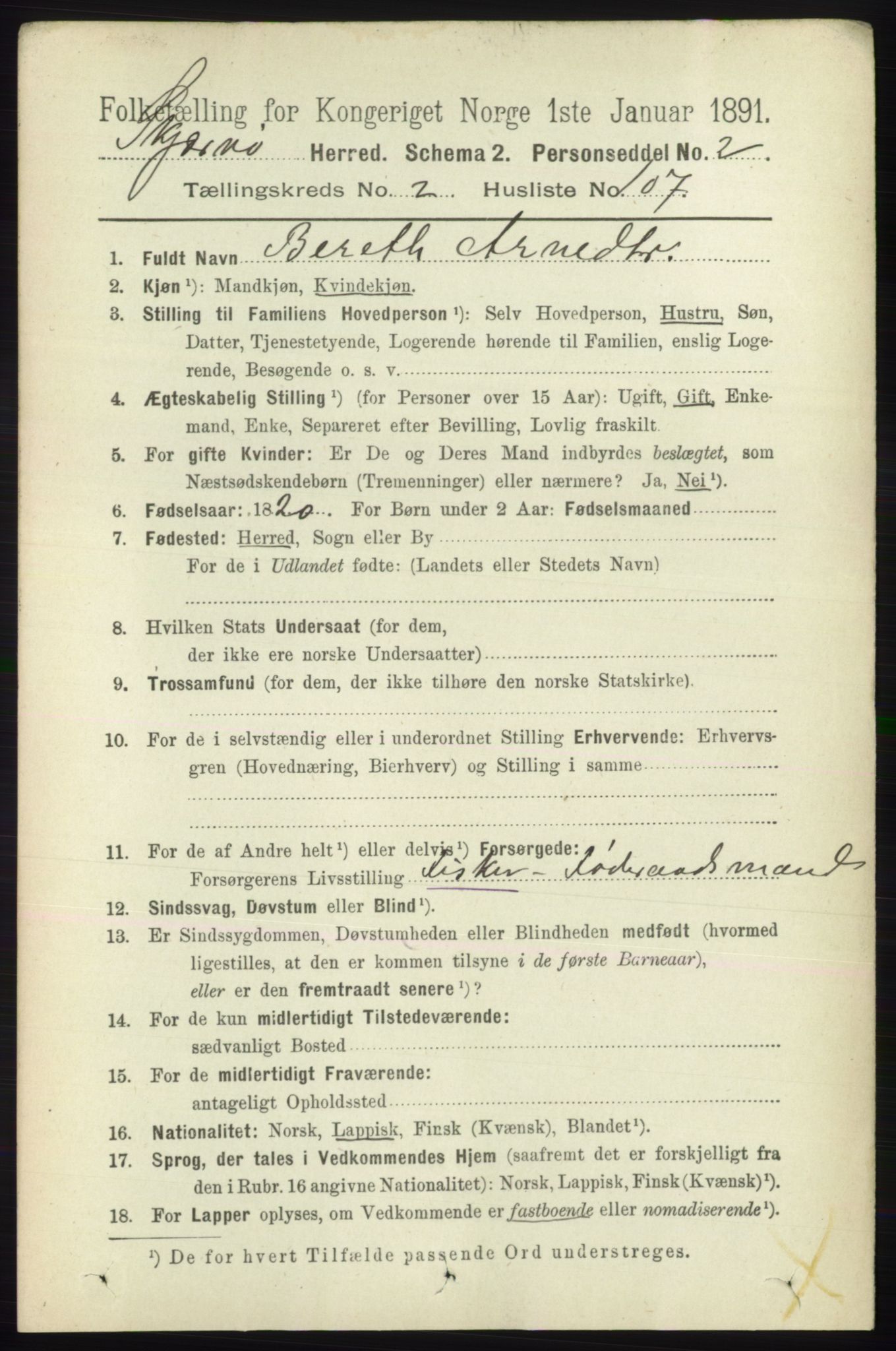 RA, 1891 census for 1941 Skjervøy, 1891, p. 1777