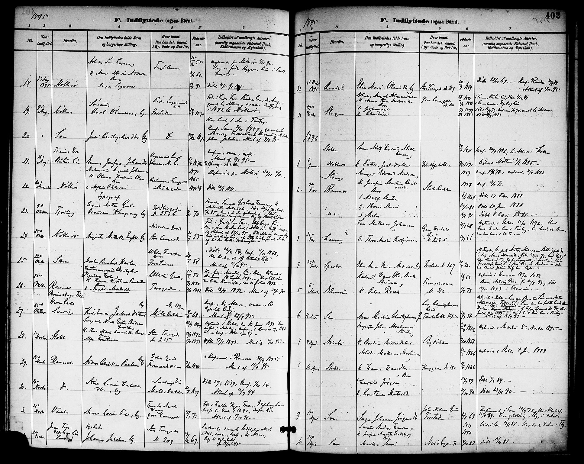 Tønsberg kirkebøker, SAKO/A-330/F/Fa/L0012: Parish register (official) no. I 12, 1891-1899, p. 402