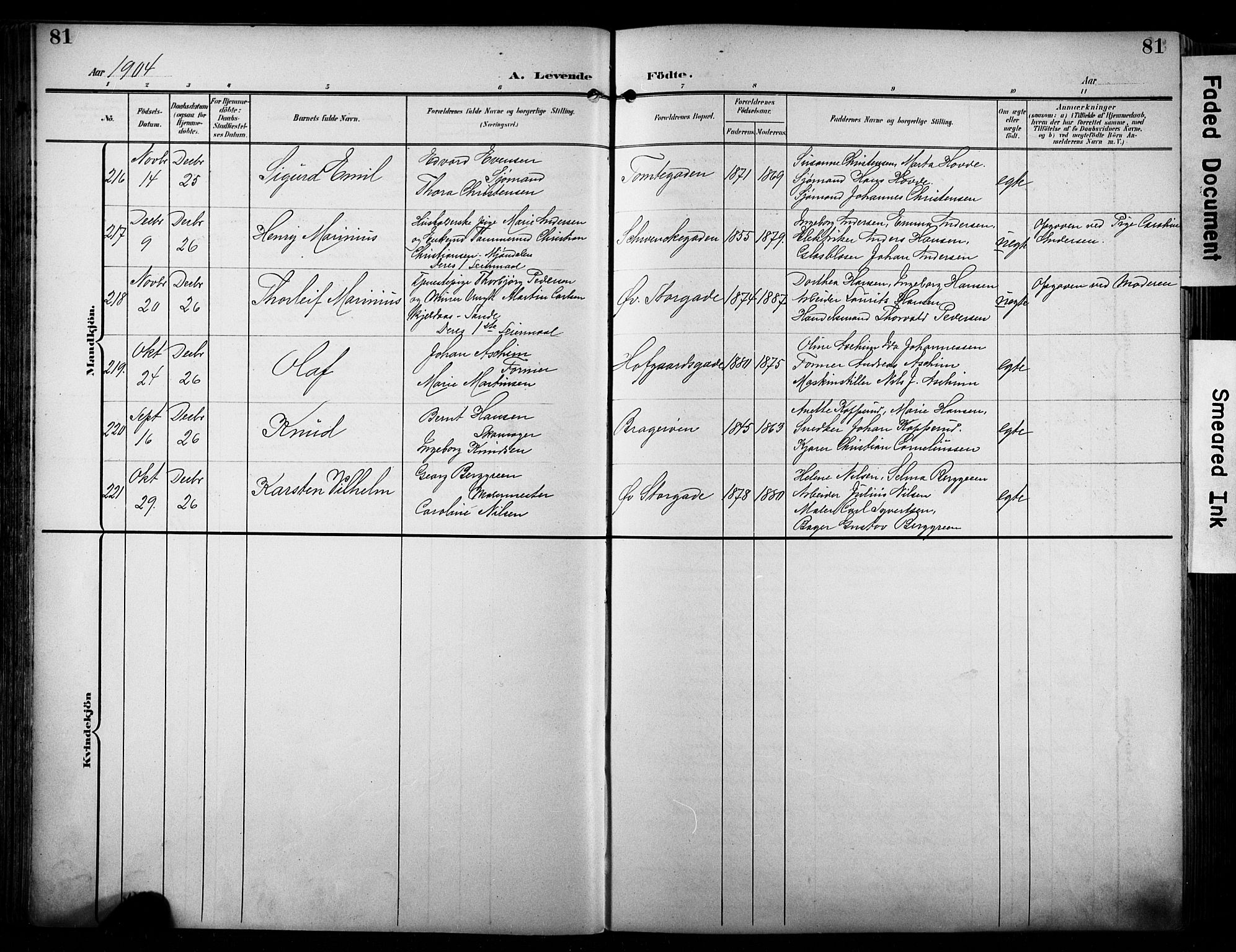 Bragernes kirkebøker, AV/SAKO-A-6/F/Fb/L0009: Parish register (official) no. II 9, 1902-1911, p. 81