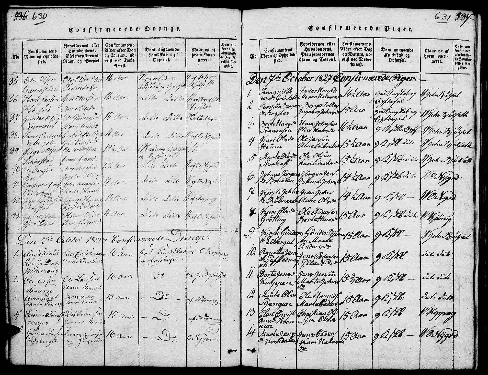 Elverum prestekontor, AV/SAH-PREST-044/H/Ha/Hab/L0001: Parish register (copy) no. 1, 1815-1829, p. 630-631