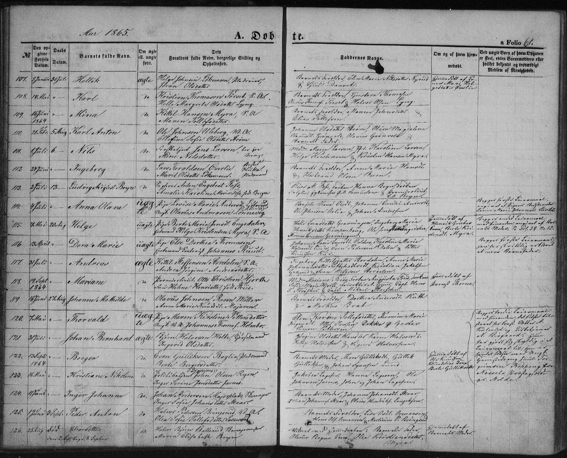 Kongsberg kirkebøker, SAKO/A-22/F/Fa/L0010: Parish register (official) no. I 10, 1859-1875, p. 61