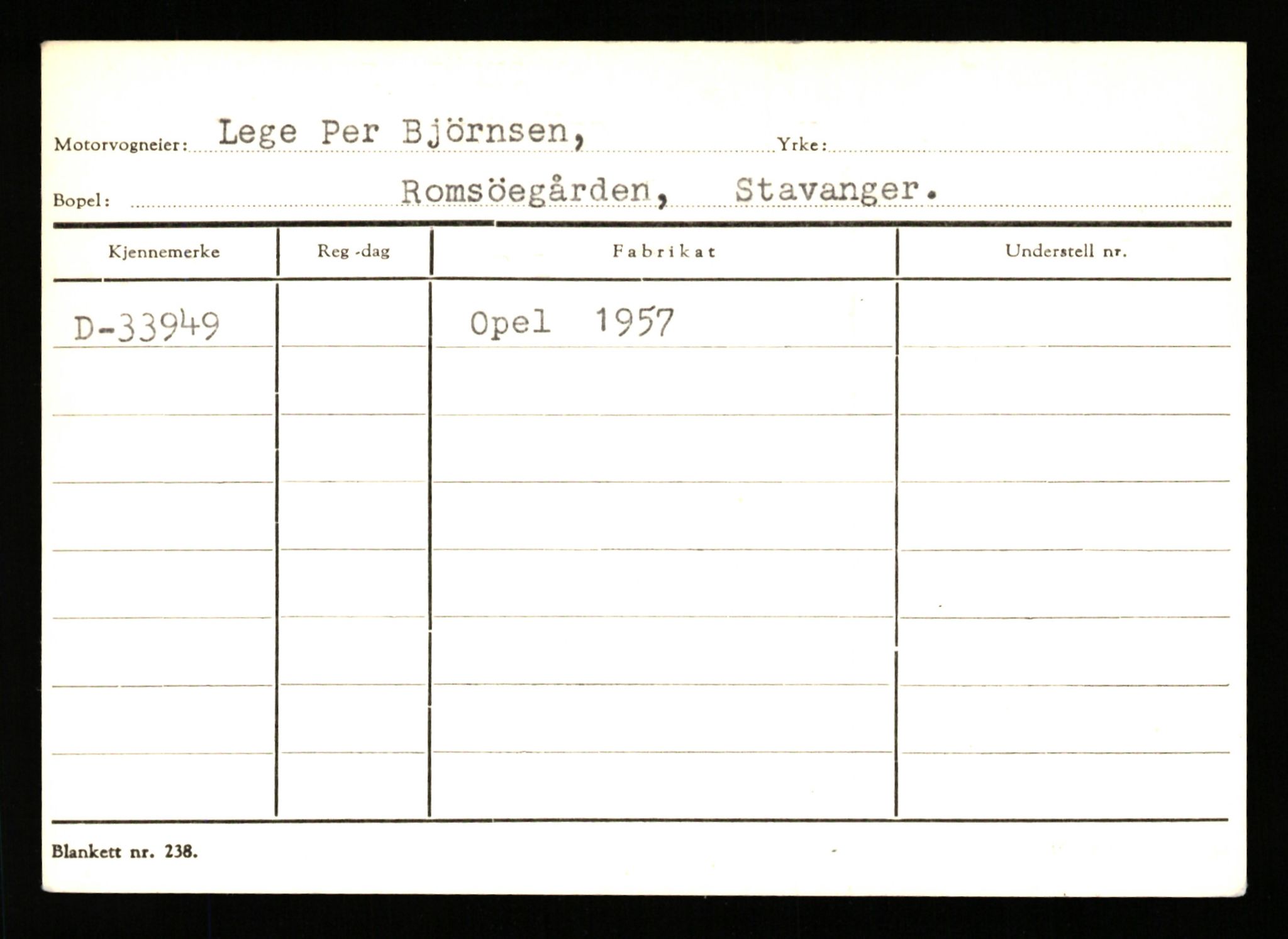 Stavanger trafikkstasjon, AV/SAST-A-101942/0/G/L0005: Registreringsnummer: 23000 - 34245, 1930-1971, p. 3398