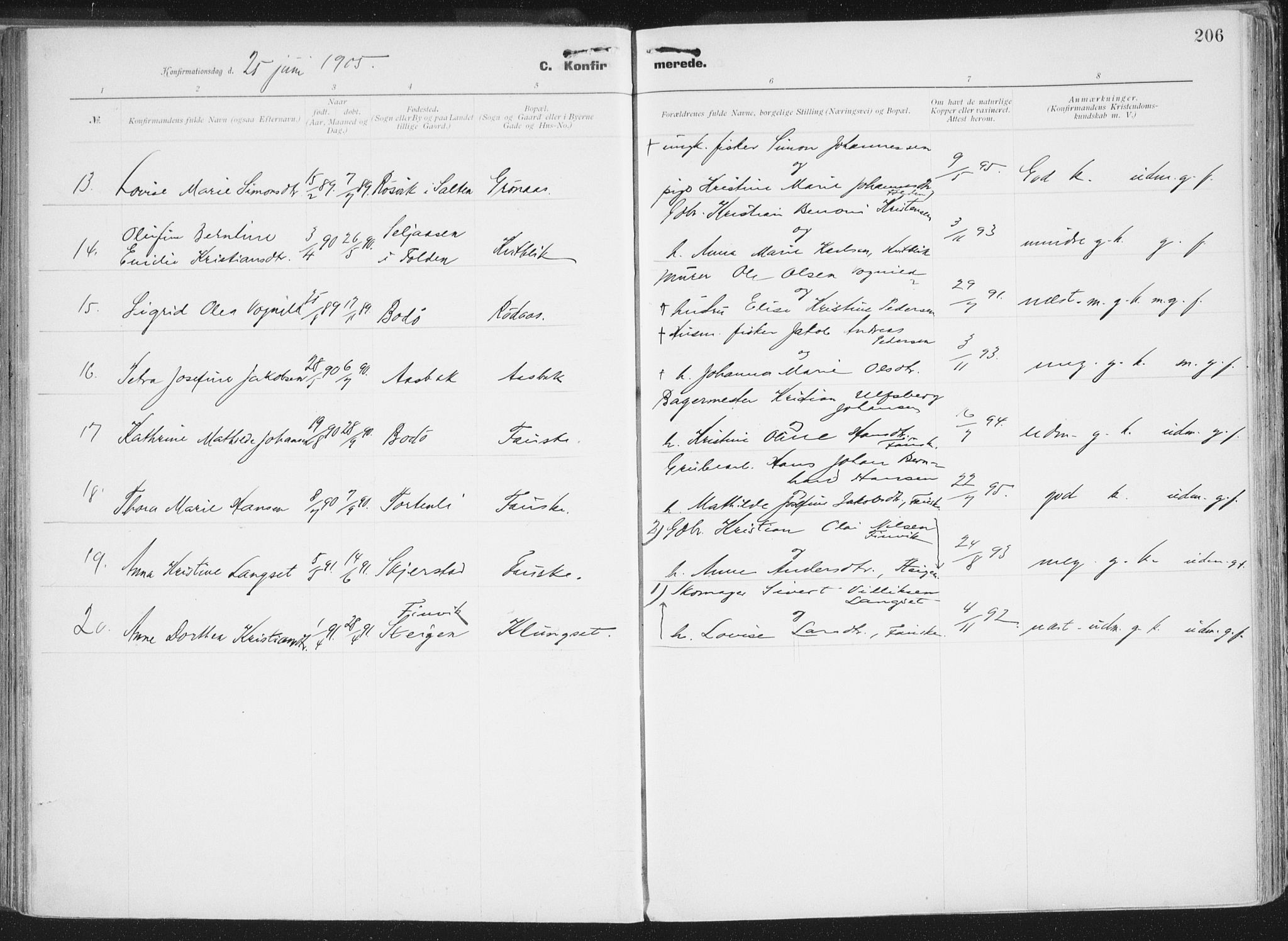 Ministerialprotokoller, klokkerbøker og fødselsregistre - Nordland, AV/SAT-A-1459/849/L0696: Parish register (official) no. 849A08, 1898-1910, p. 206