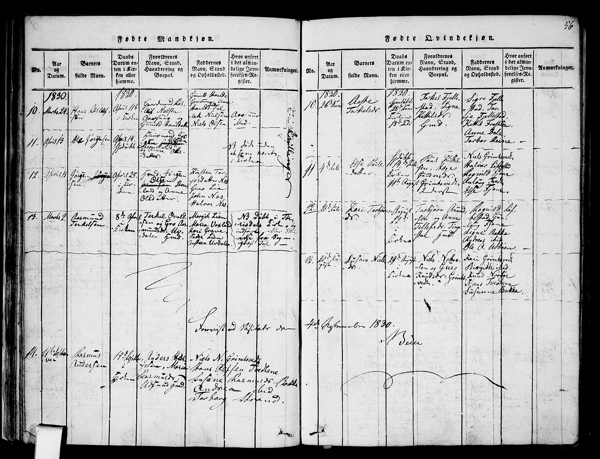 Nissedal kirkebøker, AV/SAKO-A-288/F/Fa/L0002: Parish register (official) no. I 2, 1814-1845, p. 56