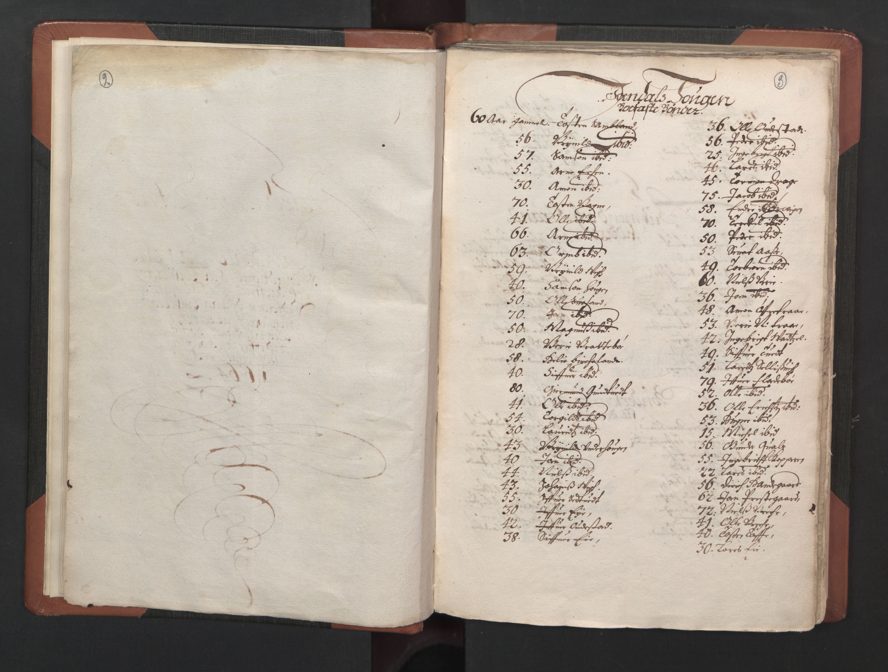 RA, Bailiff's Census 1664-1666, no. 14: Hardanger len, Ytre Sogn fogderi and Indre Sogn fogderi, 1664-1665, p. 2-3