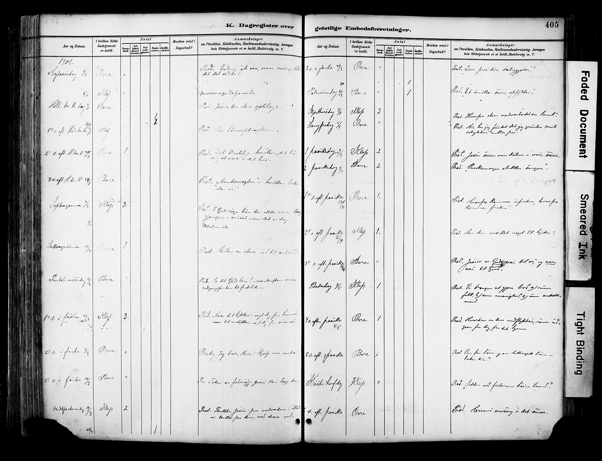 Klepp sokneprestkontor, SAST/A-101803/001/3/30BA/L0009: Parish register (official) no. A 7, 1886-1915, p. 405