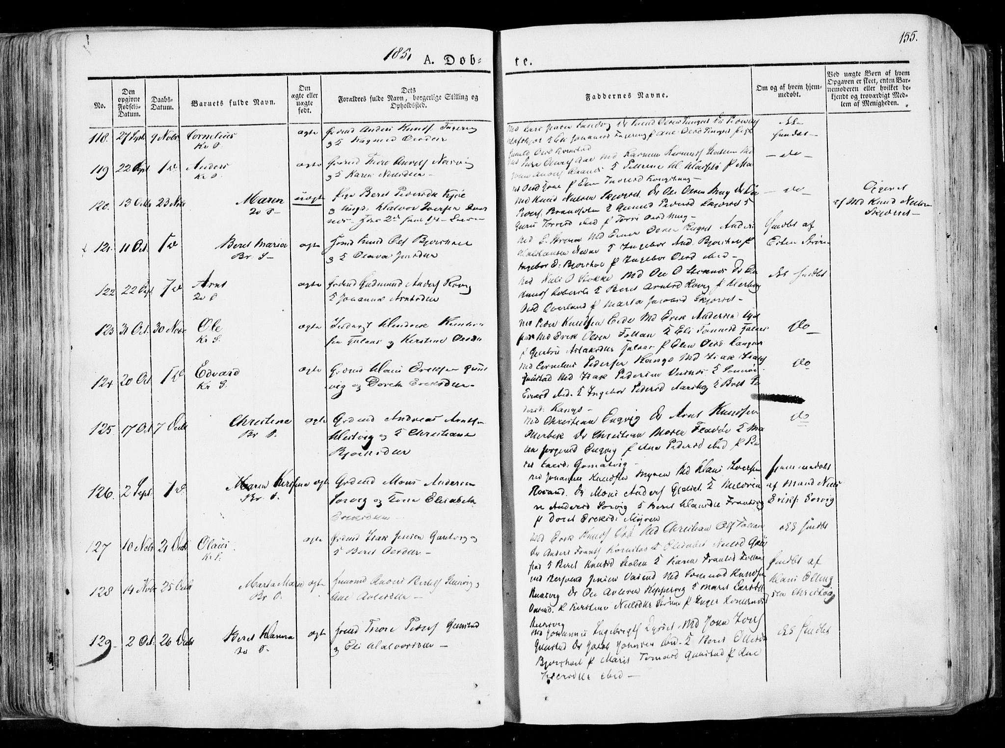 Ministerialprotokoller, klokkerbøker og fødselsregistre - Møre og Romsdal, SAT/A-1454/568/L0803: Parish register (official) no. 568A10, 1830-1853, p. 155