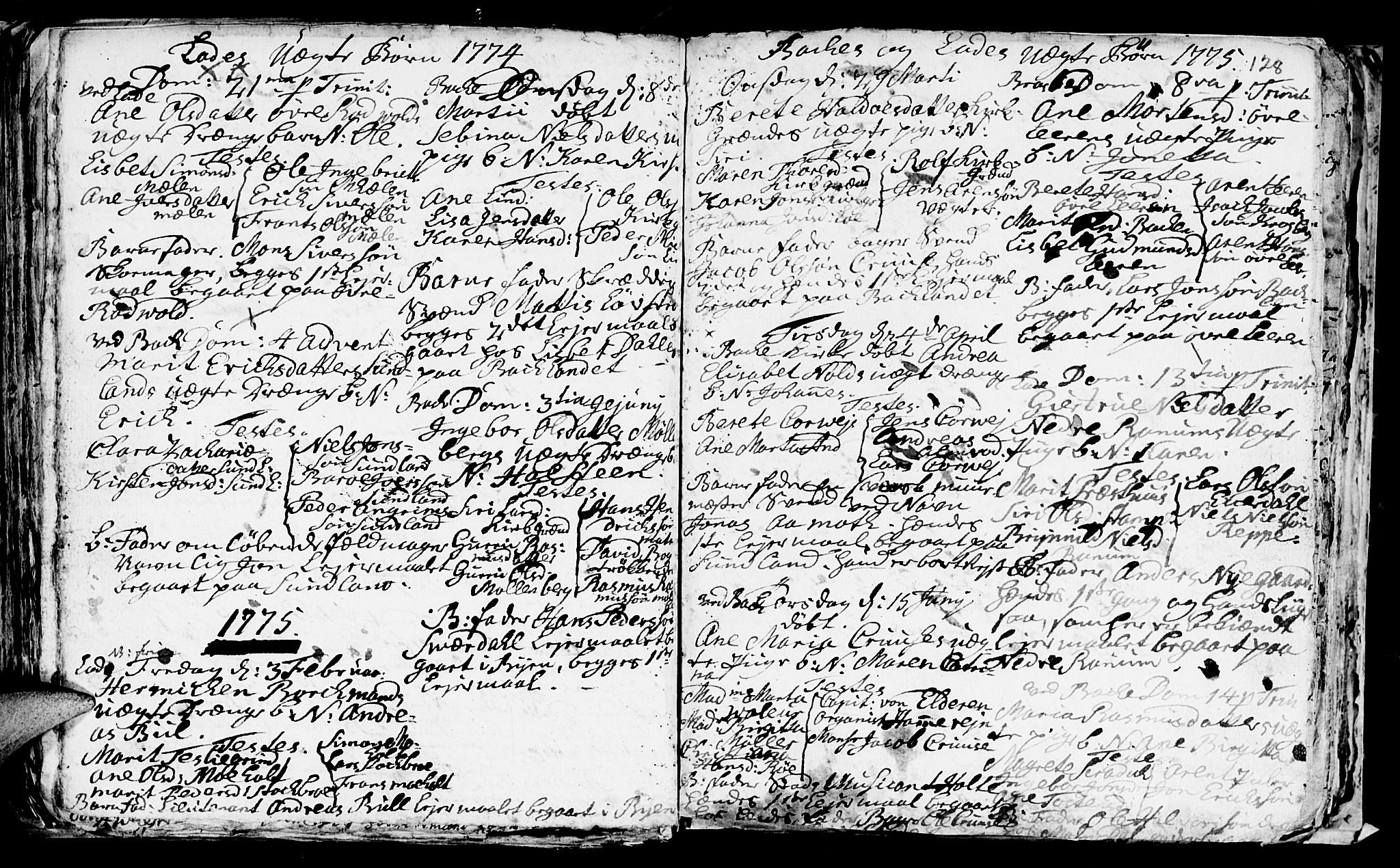 Ministerialprotokoller, klokkerbøker og fødselsregistre - Sør-Trøndelag, SAT/A-1456/606/L0305: Parish register (copy) no. 606C01, 1757-1819, p. 128
