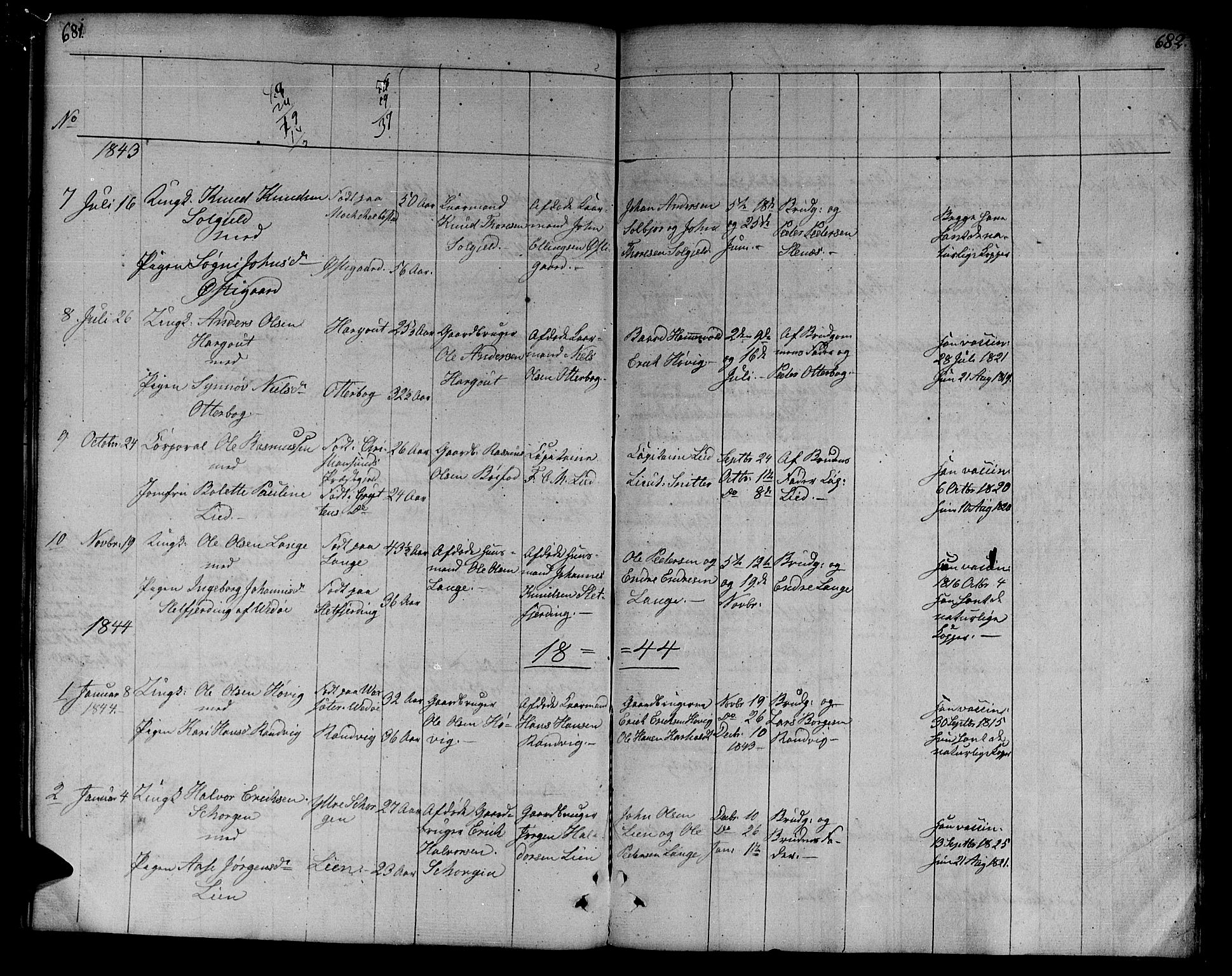 Ministerialprotokoller, klokkerbøker og fødselsregistre - Møre og Romsdal, AV/SAT-A-1454/551/L0624: Parish register (official) no. 551A04, 1831-1845, p. 681-682