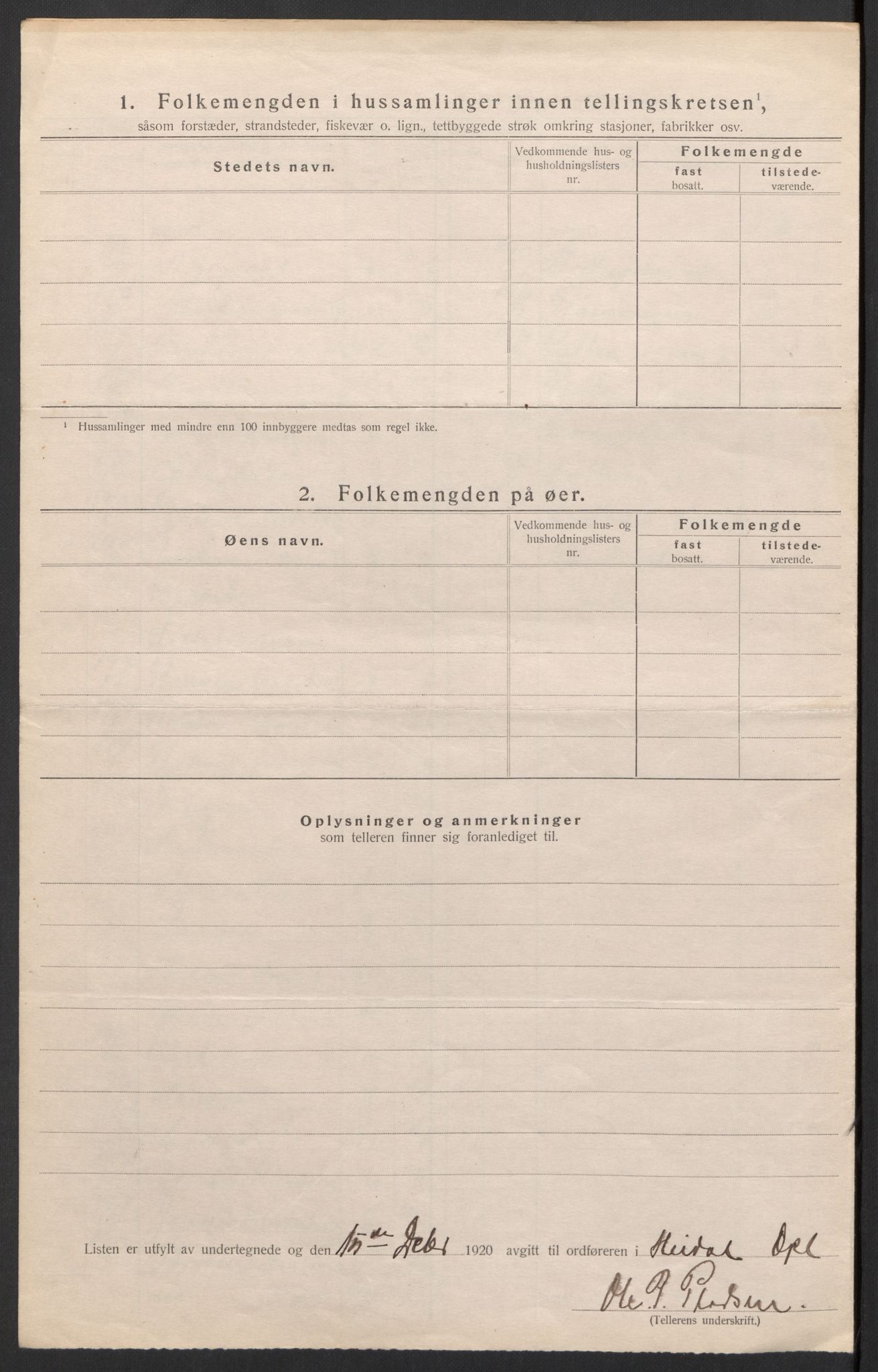 SAH, 1920 census for Heidal, 1920, p. 23