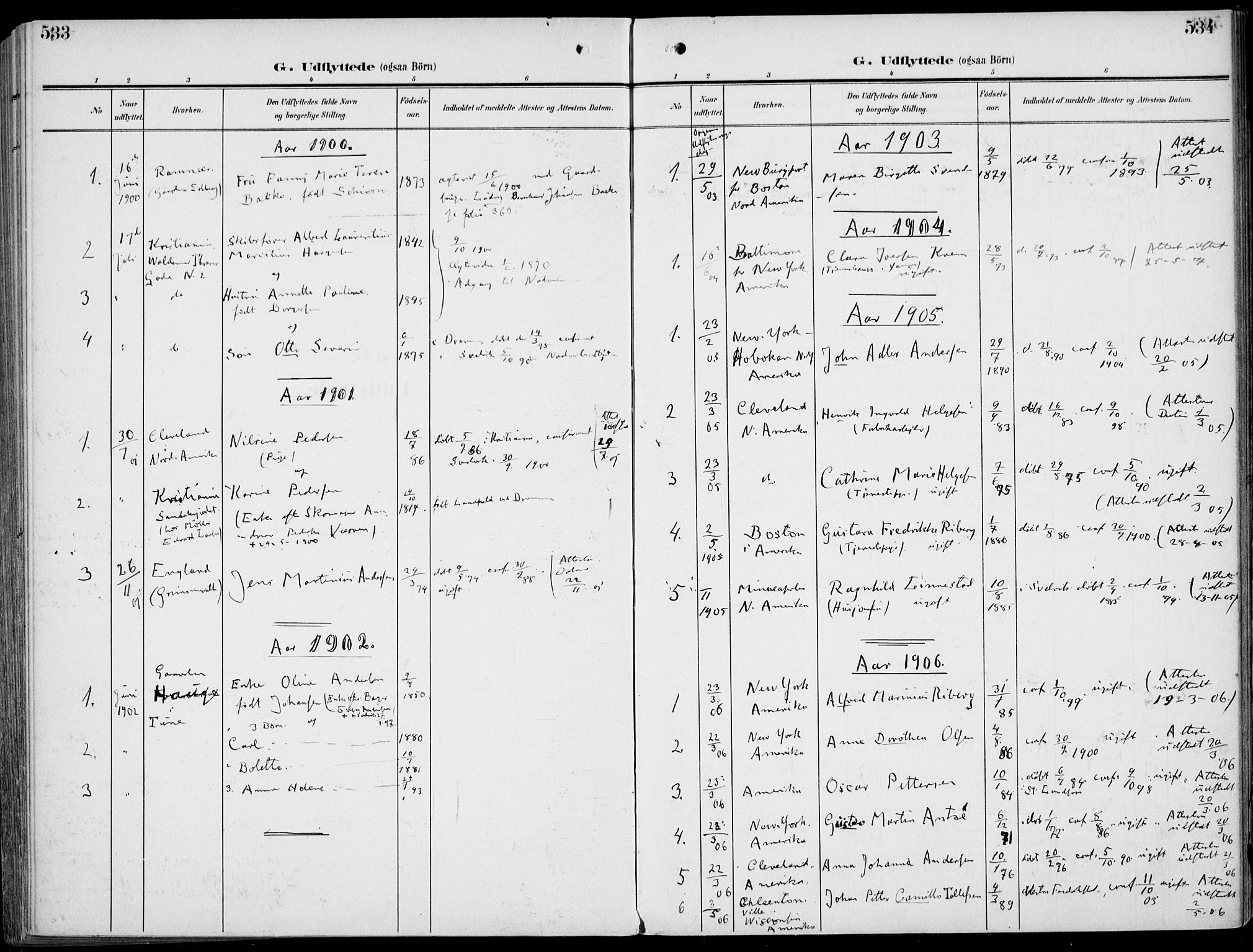 Strømm kirkebøker, AV/SAKO-A-322/F/Fb/L0002: Parish register (official) no. II 2, 1900-1919, p. 533-534