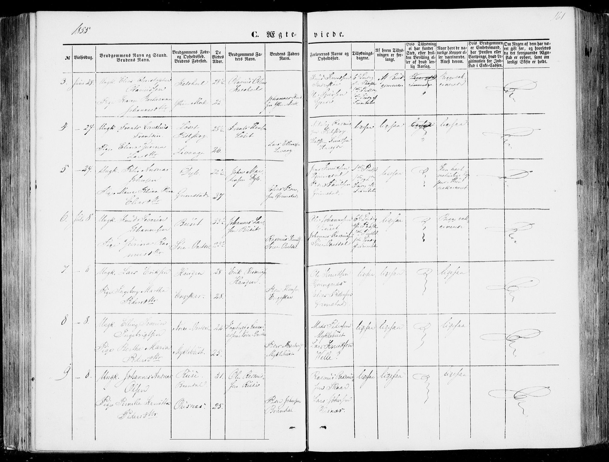 Ministerialprotokoller, klokkerbøker og fødselsregistre - Møre og Romsdal, SAT/A-1454/510/L0121: Parish register (official) no. 510A01, 1848-1877, p. 161