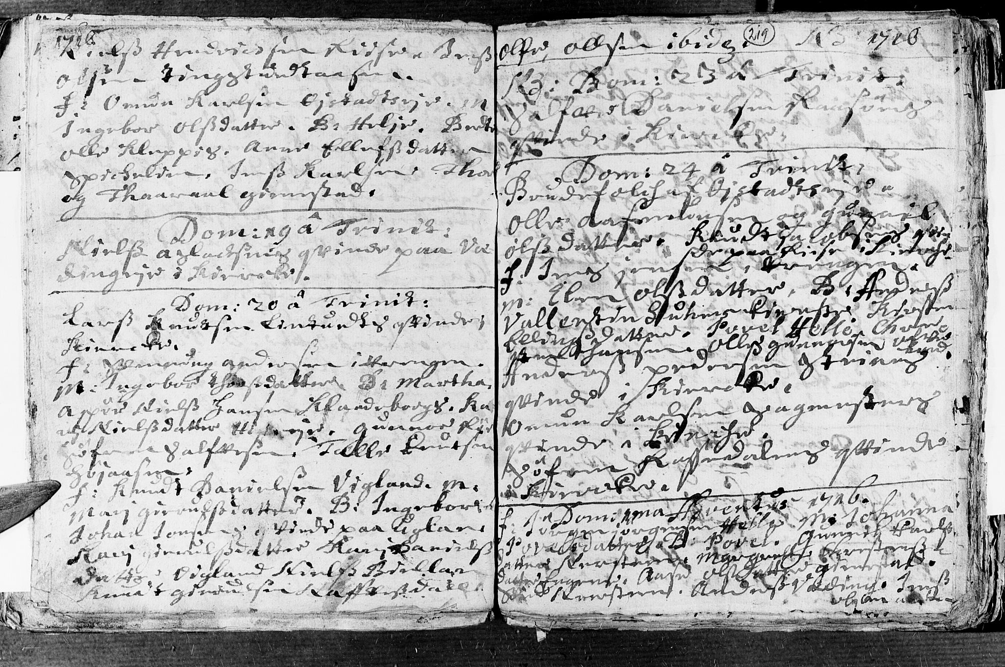 Øyestad sokneprestkontor, AV/SAK-1111-0049/F/Fa/L0002: Parish register (official) no. A 2, 1692-1722, p. 219