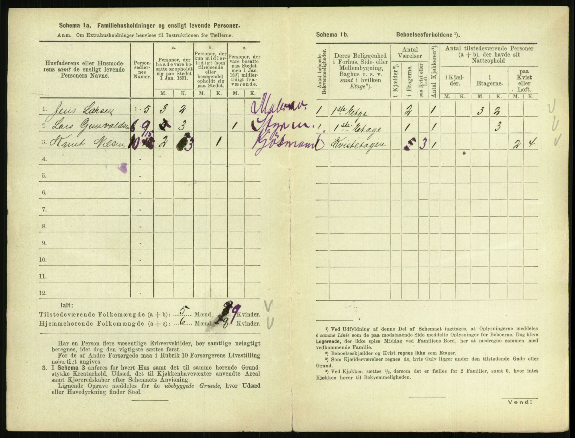 RA, 1891 census for 0801 Kragerø, 1891, p. 1111