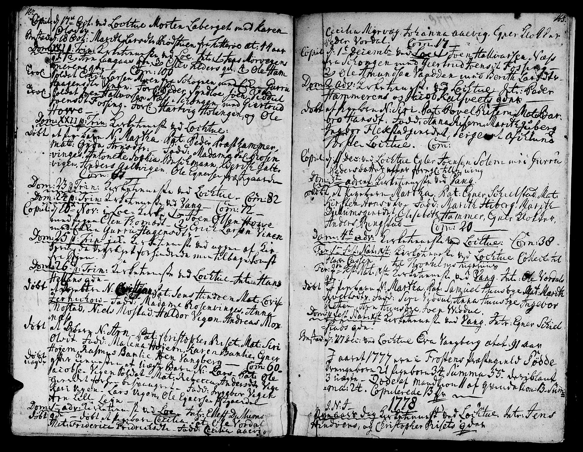 Ministerialprotokoller, klokkerbøker og fødselsregistre - Nord-Trøndelag, AV/SAT-A-1458/713/L0109: Parish register (official) no. 713A01, 1750-1778, p. 162-163