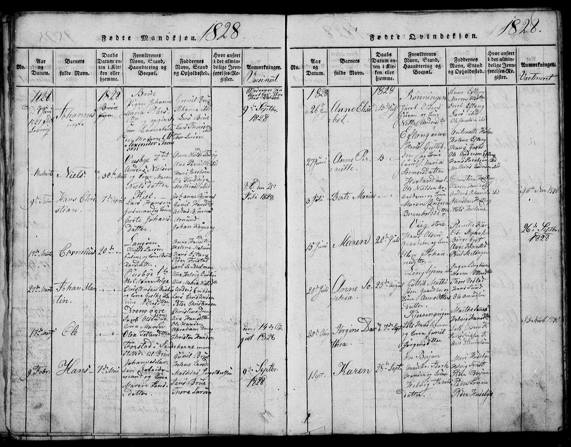 Tjølling kirkebøker, AV/SAKO-A-60/G/Ga/L0001: Parish register (copy) no. 1, 1814-1835, p. 130