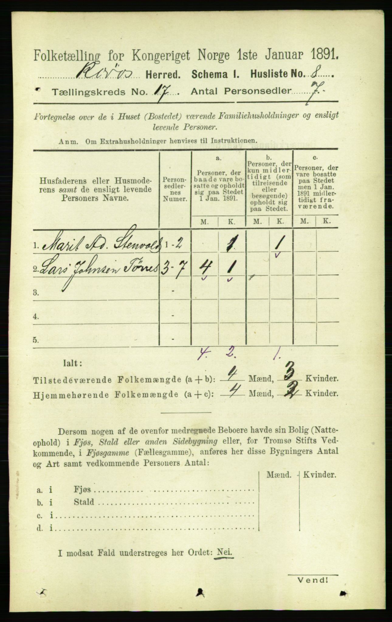 RA, 1891 census for 1640 Røros, 1891, p. 4256