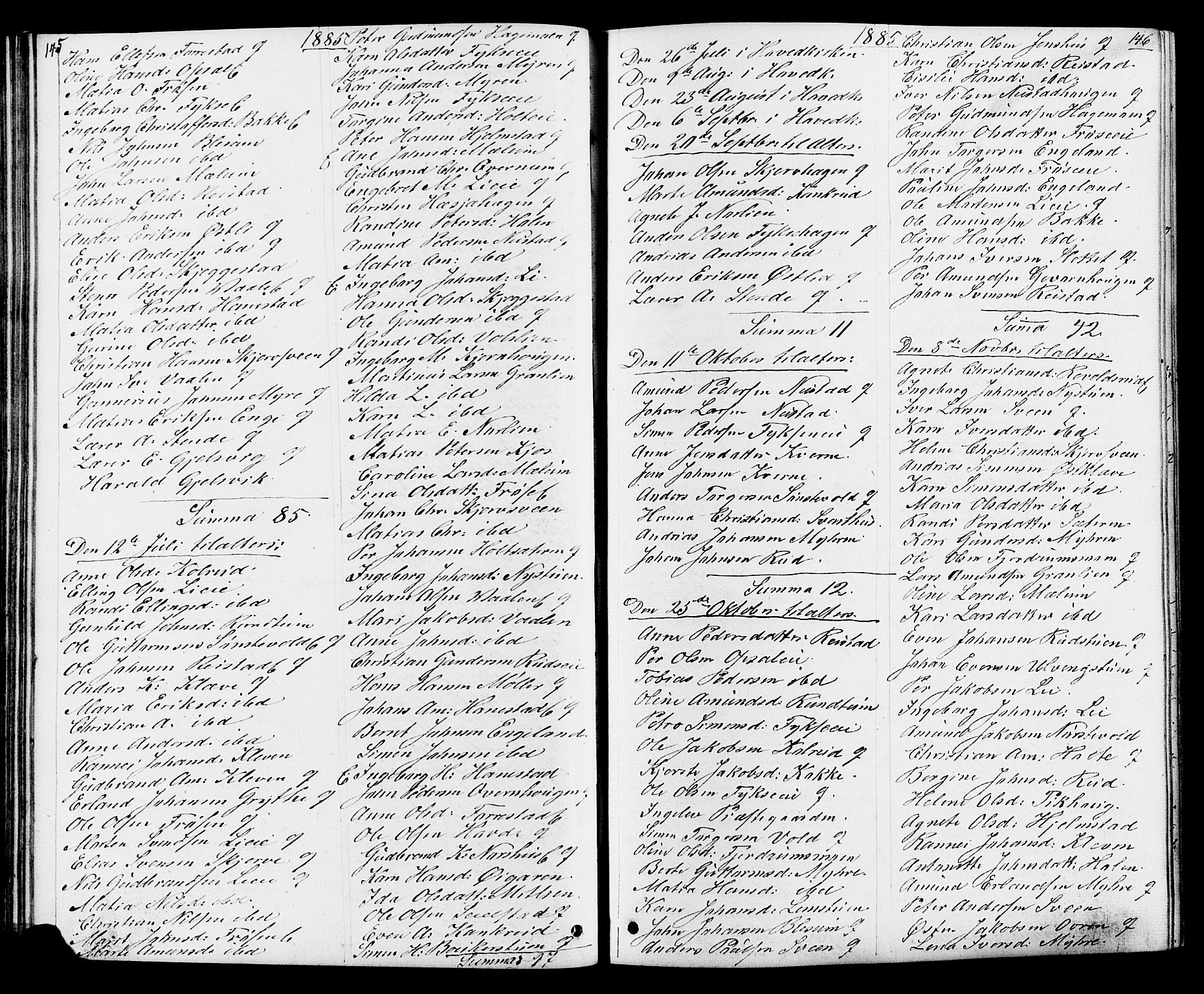 Østre Gausdal prestekontor, AV/SAH-PREST-092/H/Ha/Hab/L0001: Parish register (copy) no. 1, 1863-1893, p. 145-146
