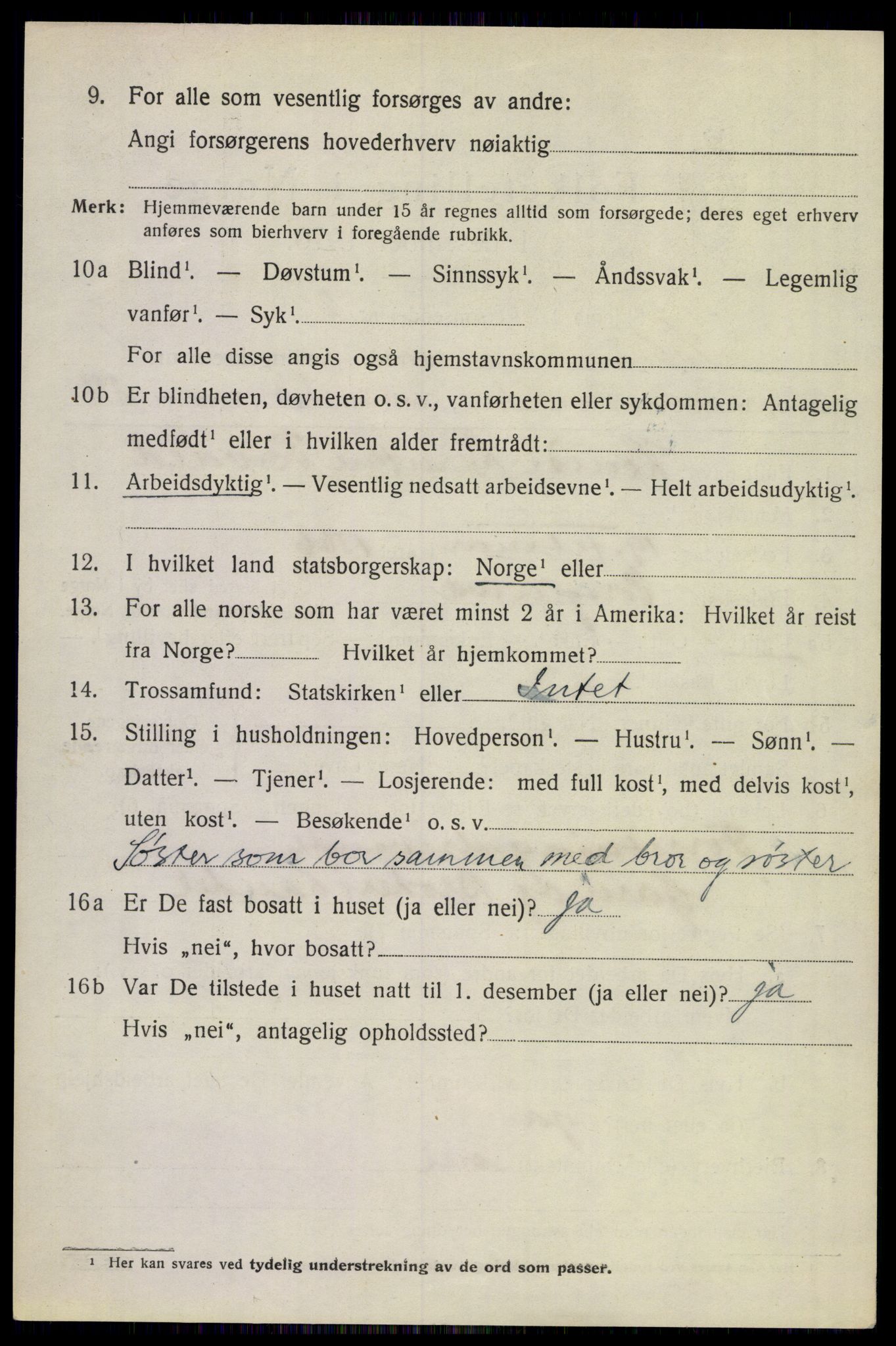 SAKO, 1920 census for Solum, 1920, p. 6323